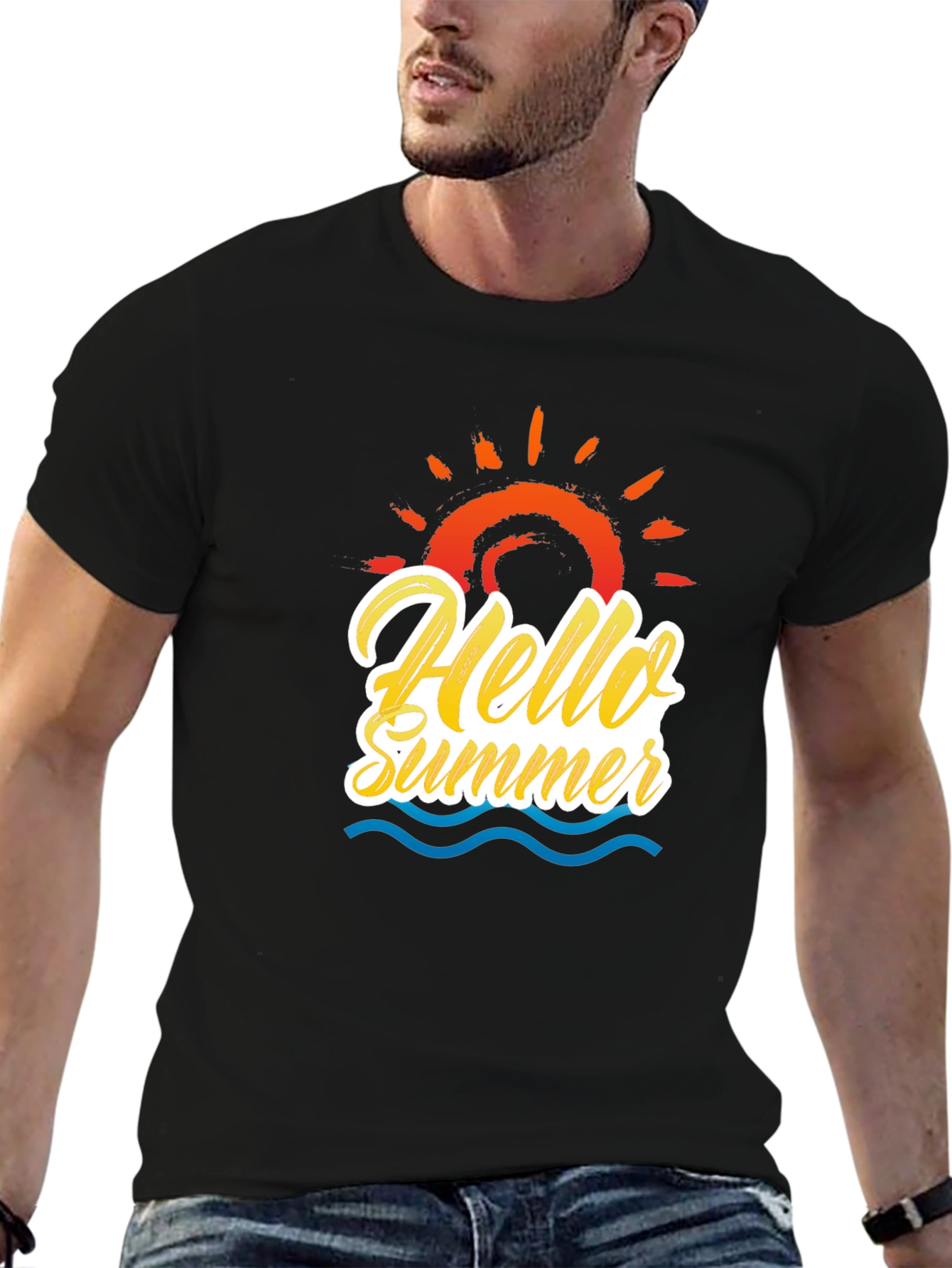 Black Hello Summer Graphic Tee view 6