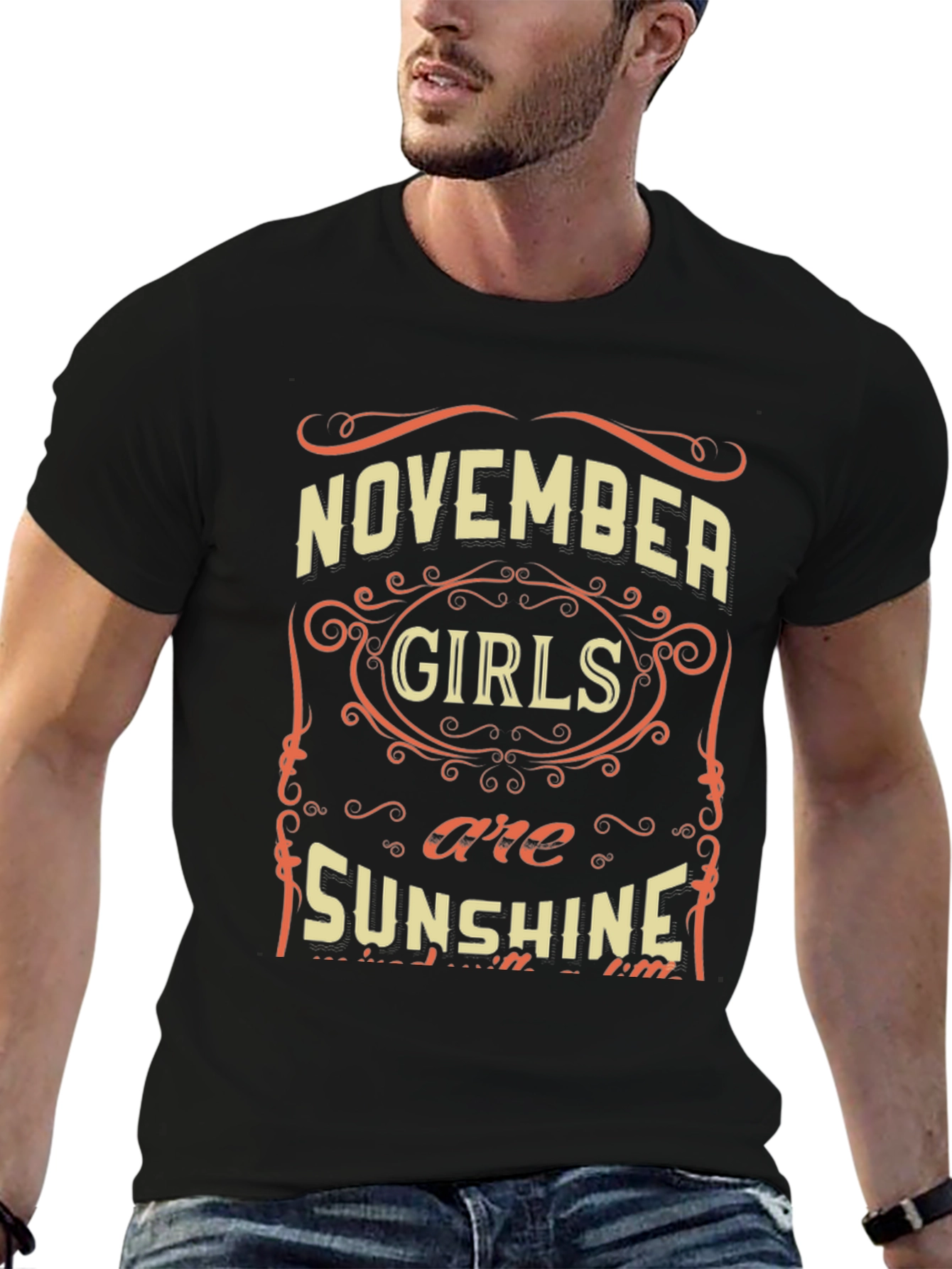 Black November Girls Sunshine Black T-Shirt view 6