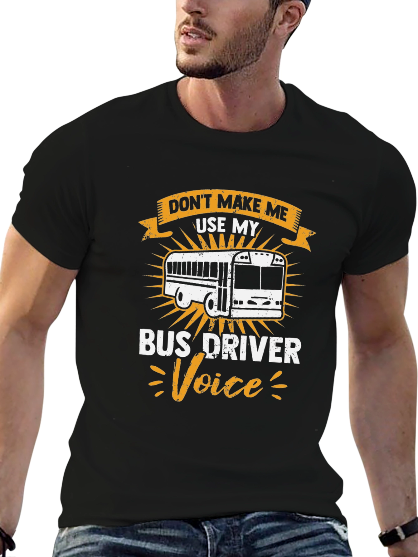 Black Bus Driver Voice T-Shirt - Black view 6