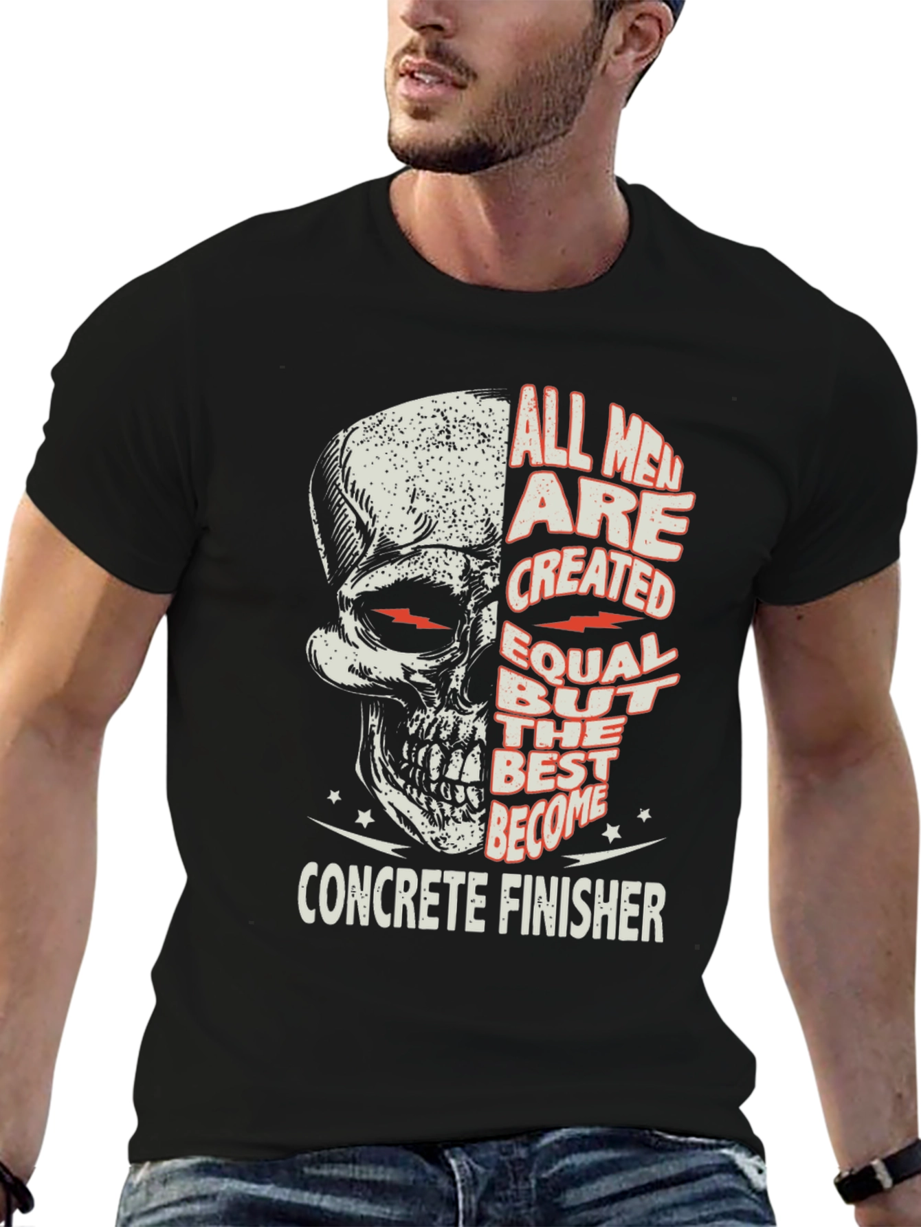 Black Concrete Finisher Skull Graphic Tee view 6