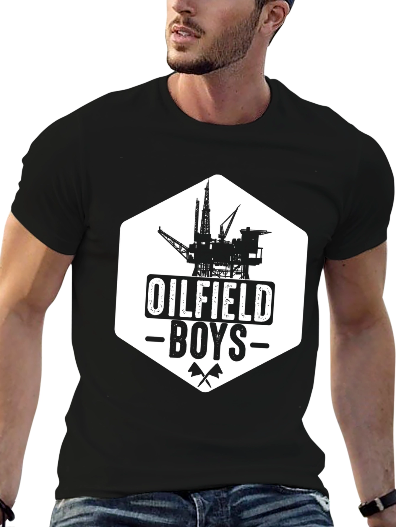 Black Oilfield Boys Graphic Tee - Black Cotton T-Shirt view 6