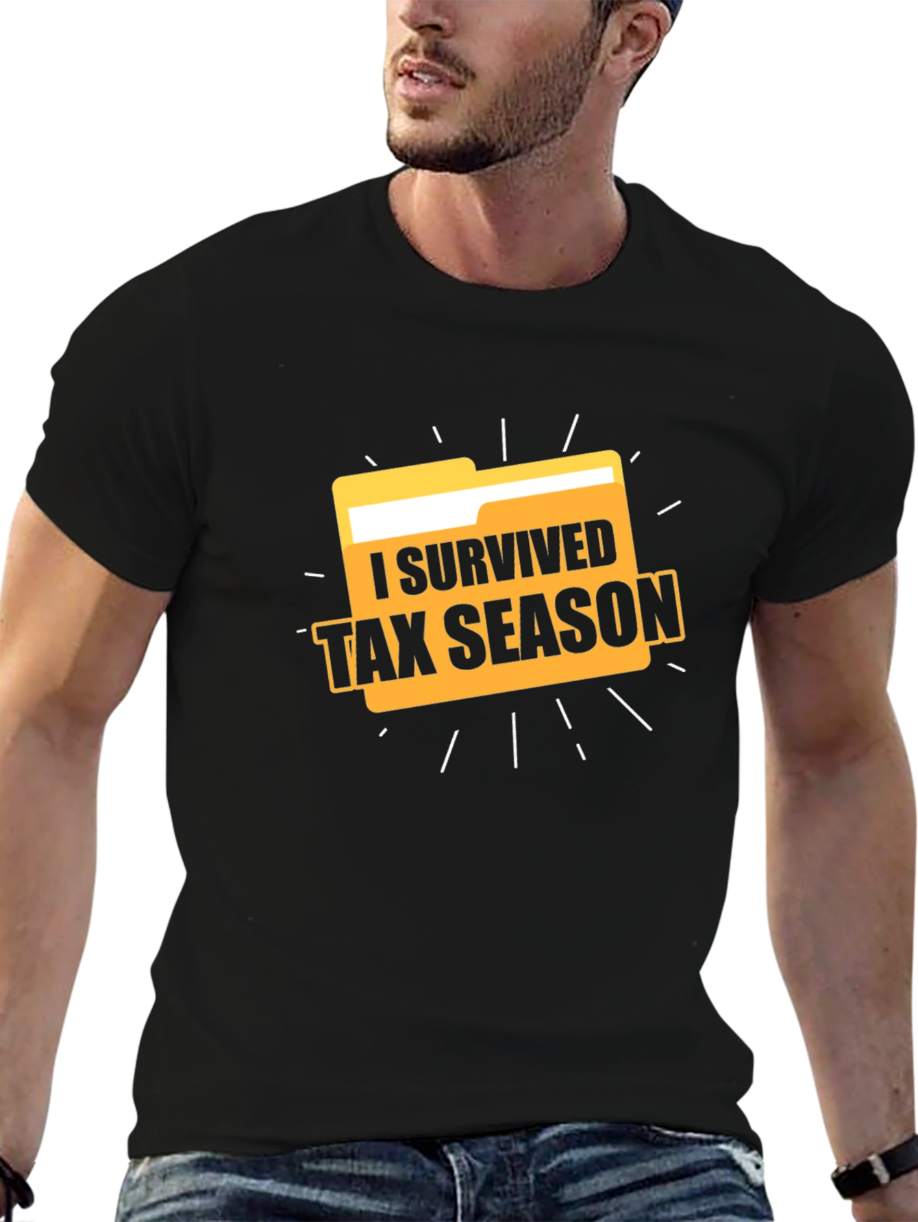 Black I Survived Tax Season Graphic T-Shirt view 6