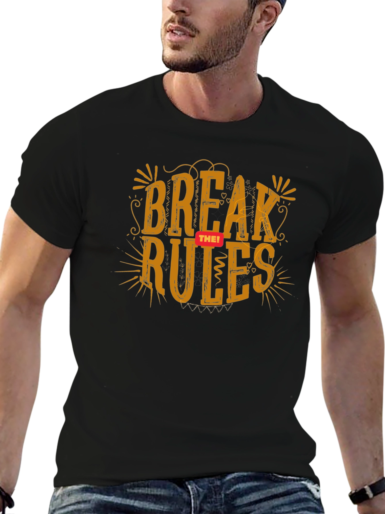 Black Break the Rules Black Graphic Tee view 6