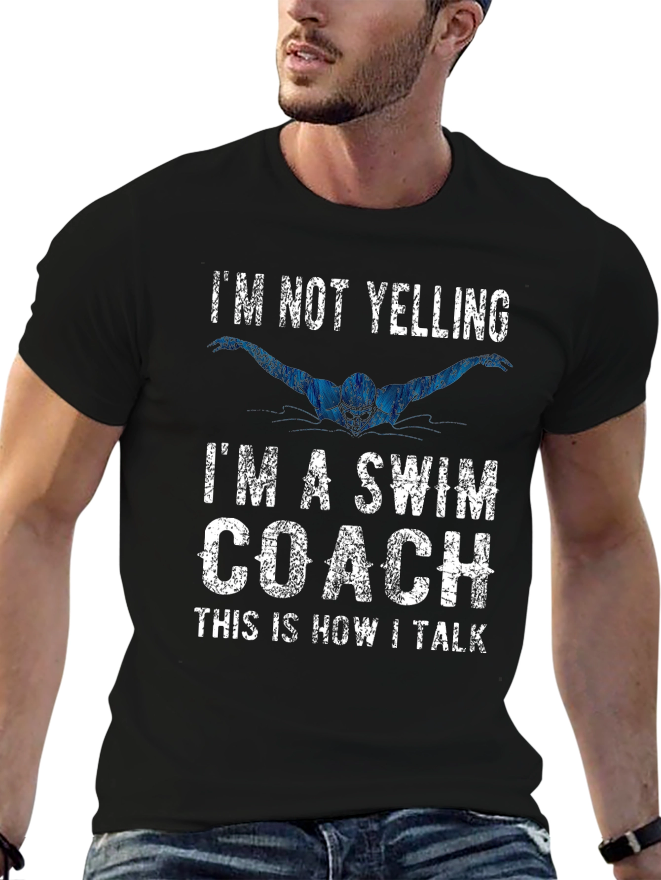 Swim Coach T-Shirt - I'm Not Yelling - 6