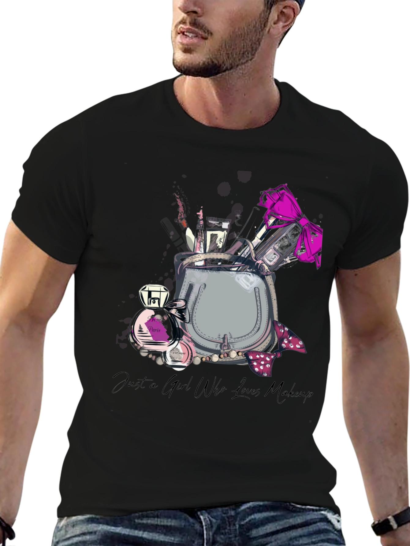 Black Makeup Lover Graphic T-Shirt - Stylish Casual Tee view 6