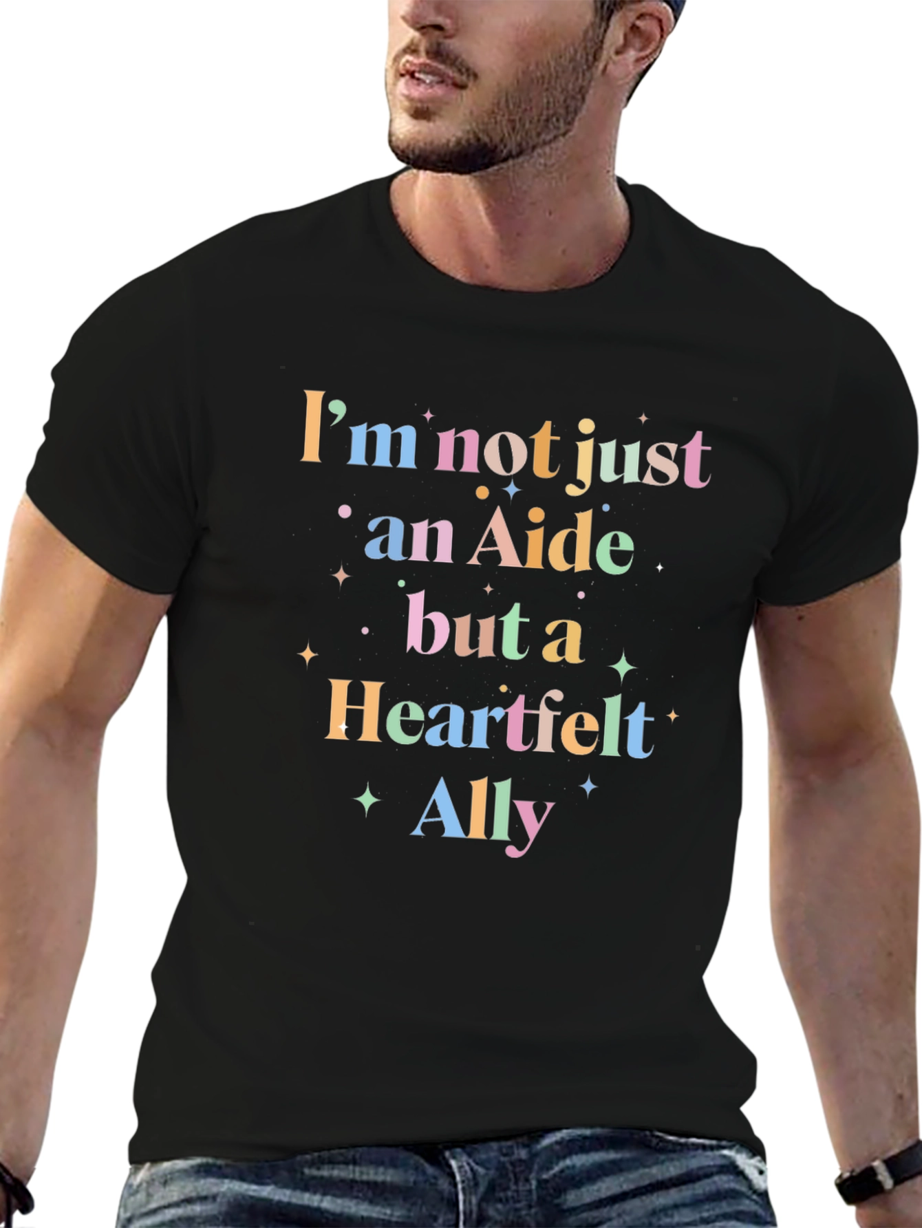 Black Heartfelt Ally Tee -  Comfortable and Stylish view 6