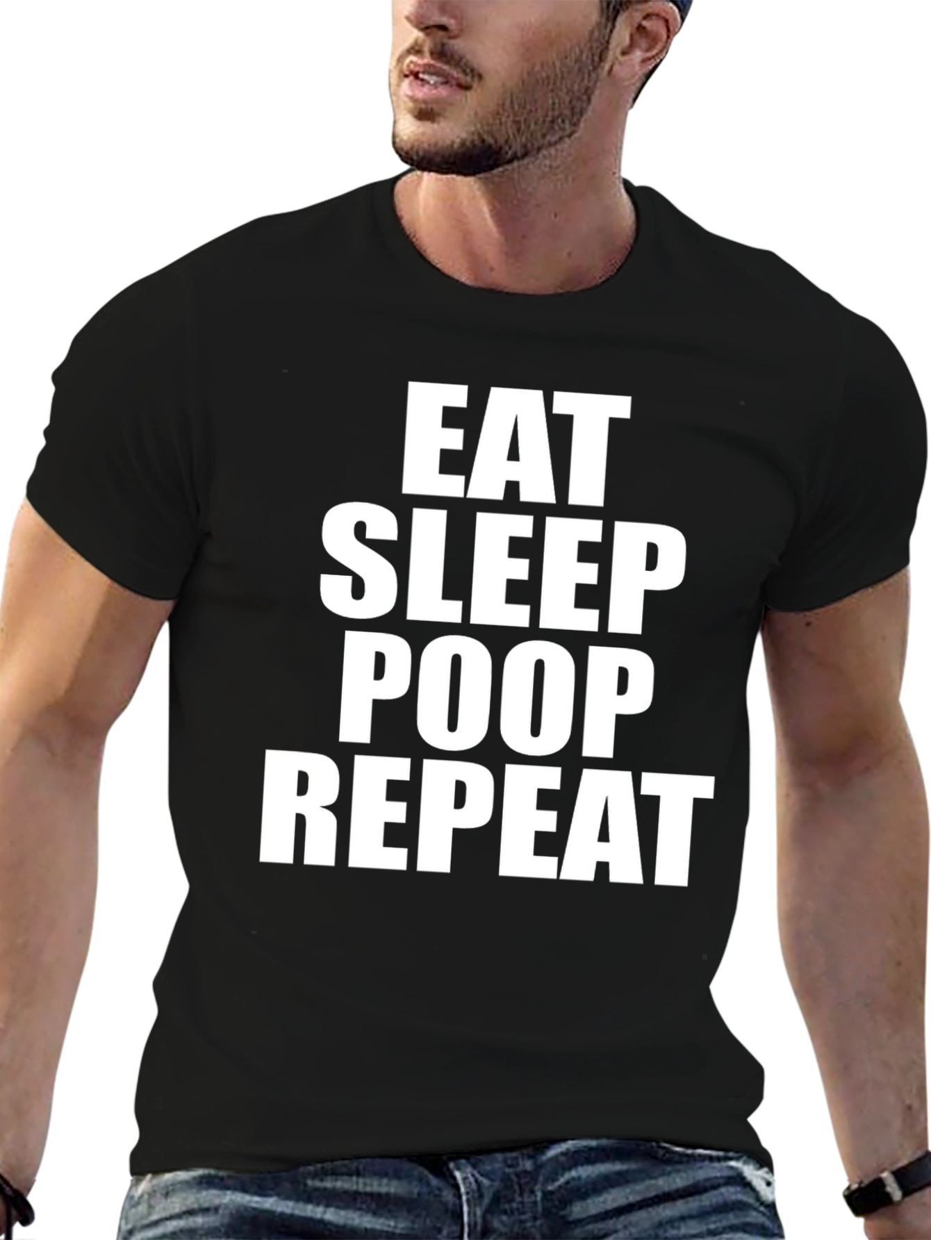 Black Eat Sleep Poop Repeat Graphic T-Shirt view 6