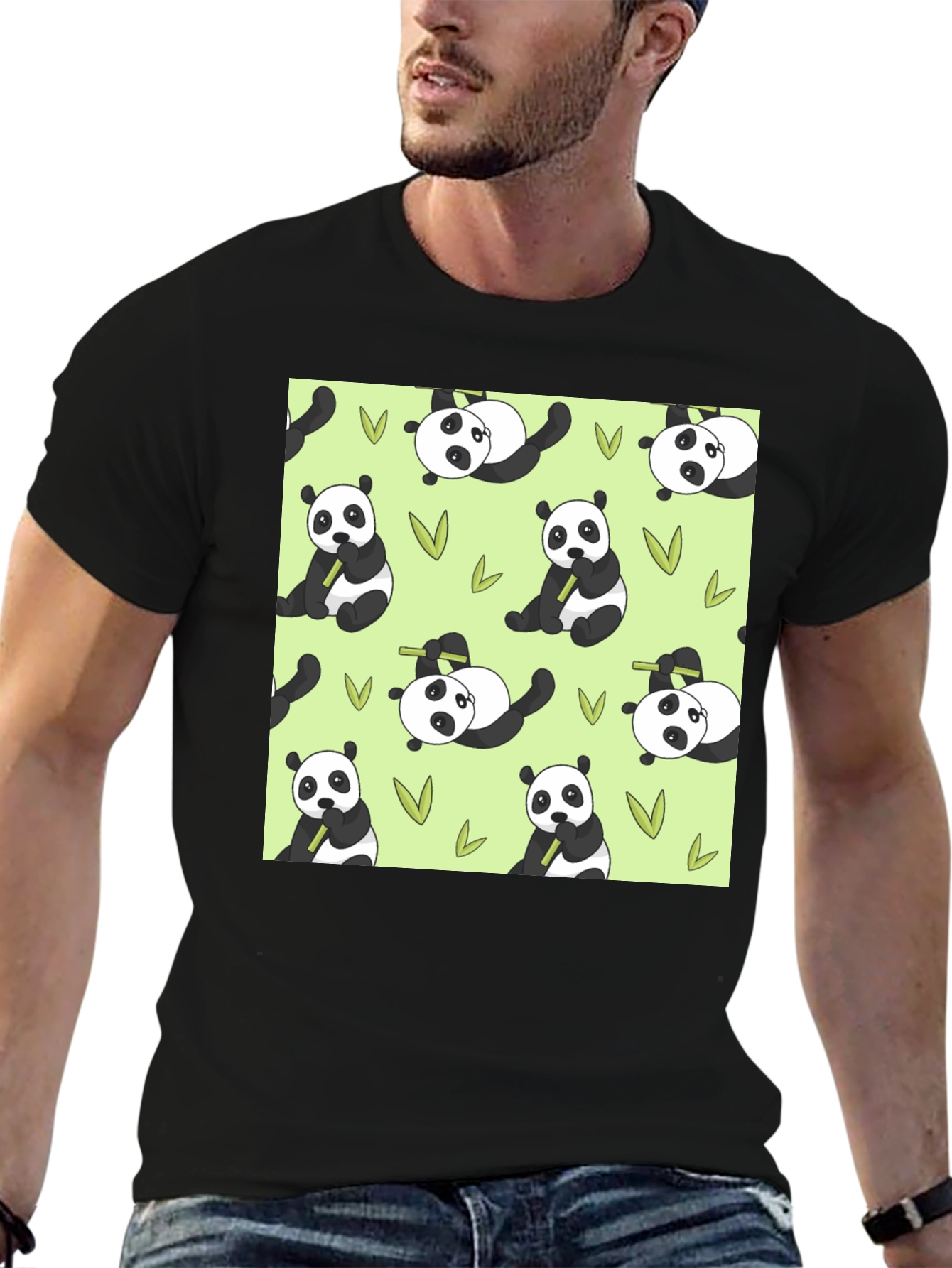 Black Panda Print T-Shirt - Cute Animal Tee view 6
