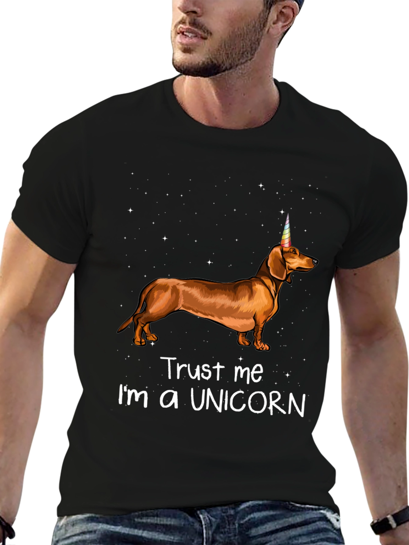 Black Dachshund Unicorn T-Shirt - Trust Me I'm a Unicorn view 6