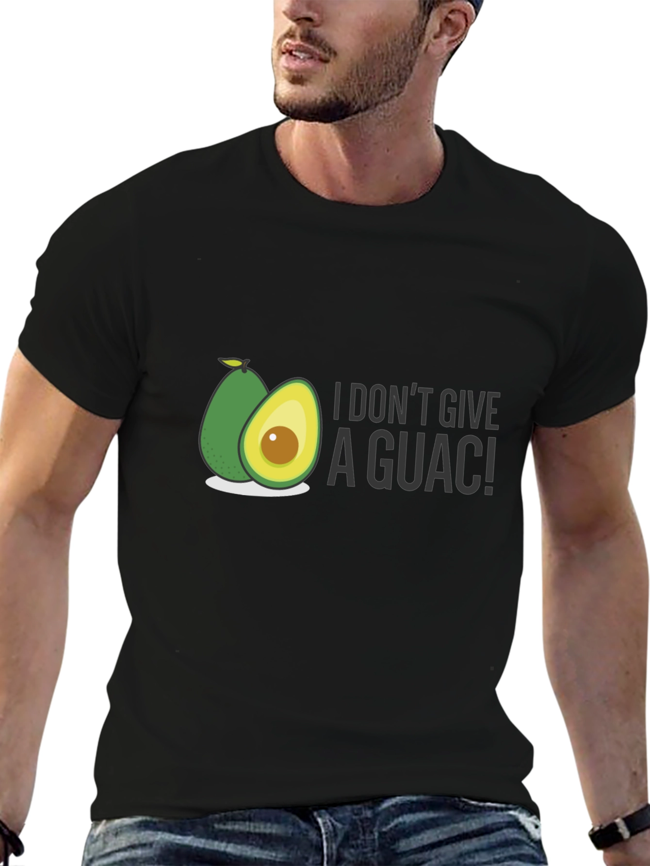 Black I Don't Give A Guac! T-Shirt view 6