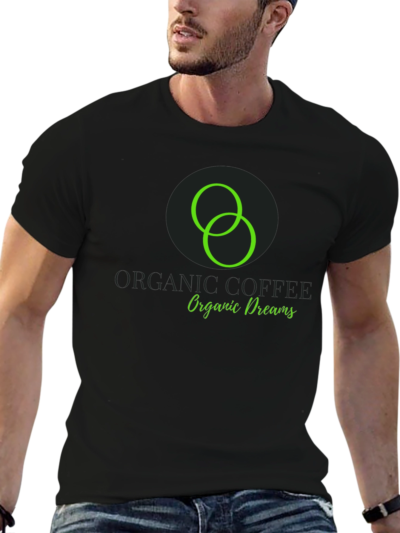 Black Organic Coffee Dreams Black T-Shirt view 6