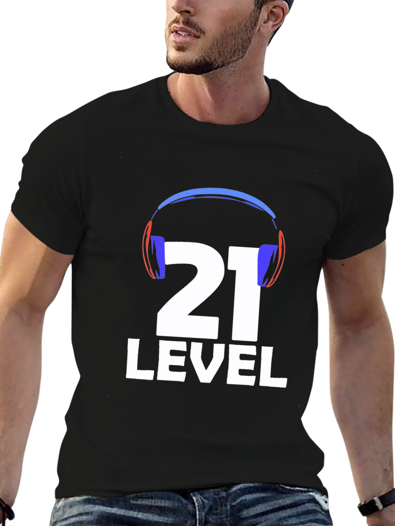 Black Level 21 Gamer T-Shirt - Black Cotton Blend view 6