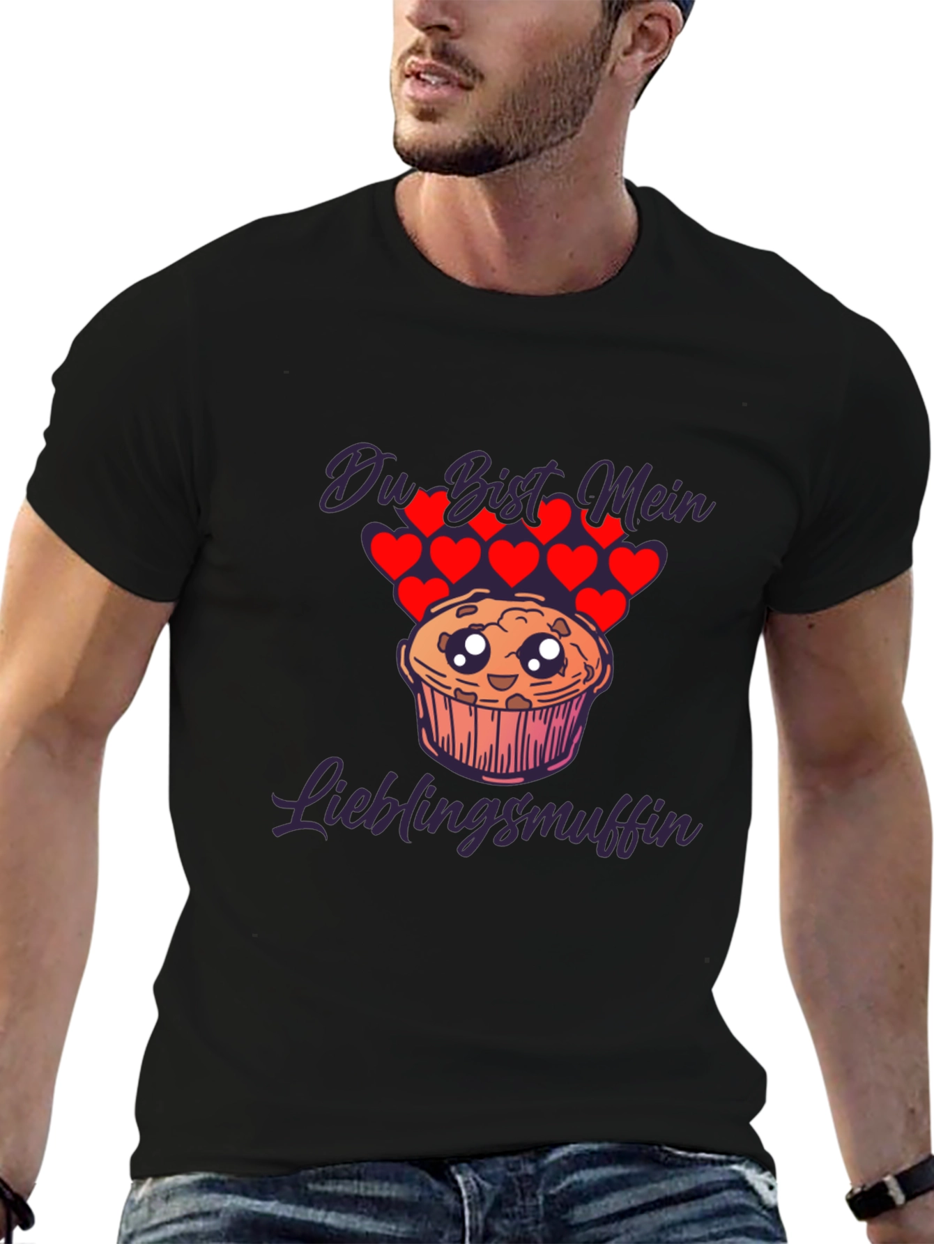Black Du Bist Mein Lieblingsmuffin Graphic Tee view 6