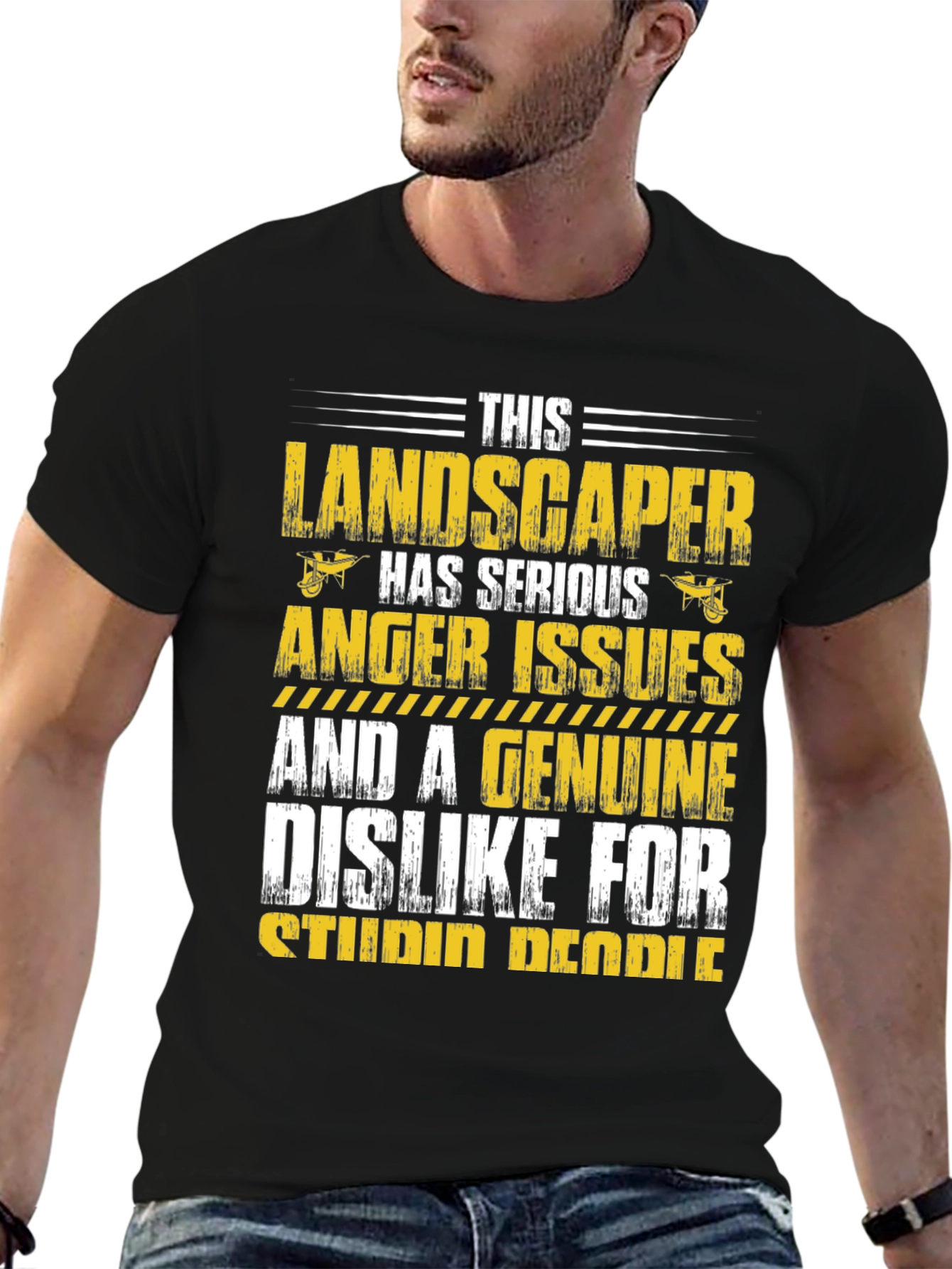Black Landscaper Anger Issues Graphic Tee view 6