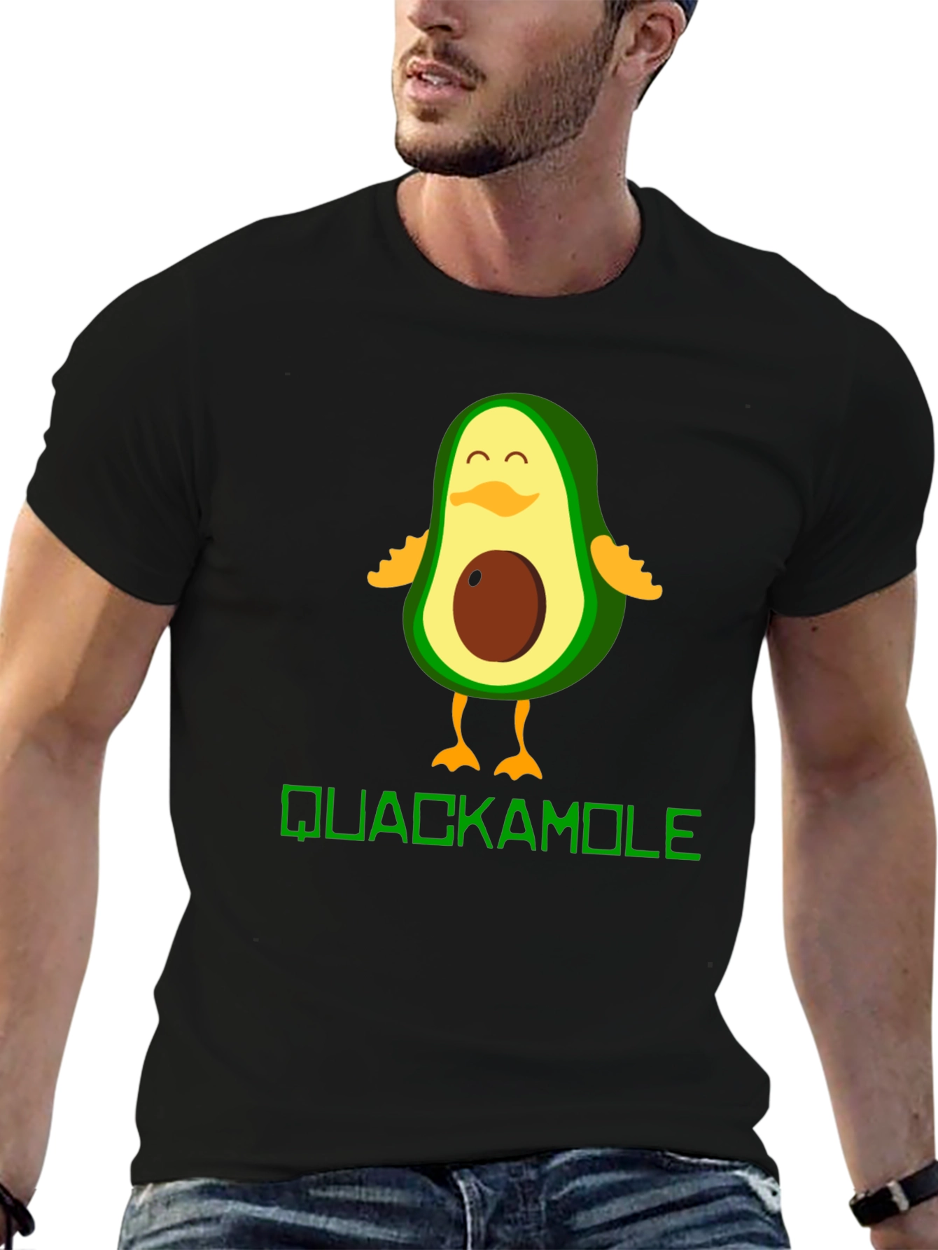 Black Quackamole Avocado Duck Graphic Tee view 6