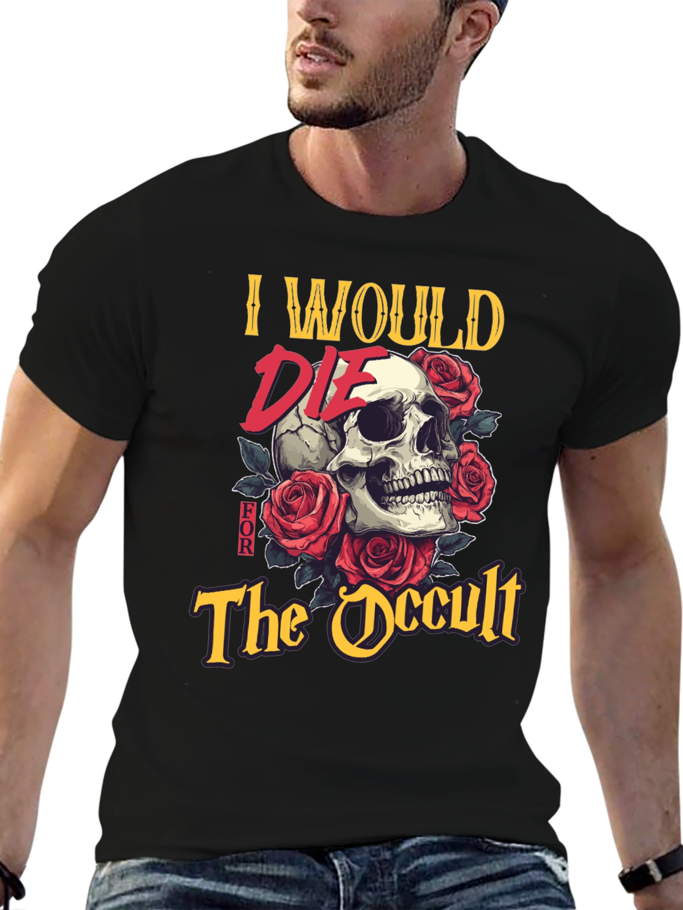 Black Occult Skull Graphic Tee - Death Positive Fashion view 6