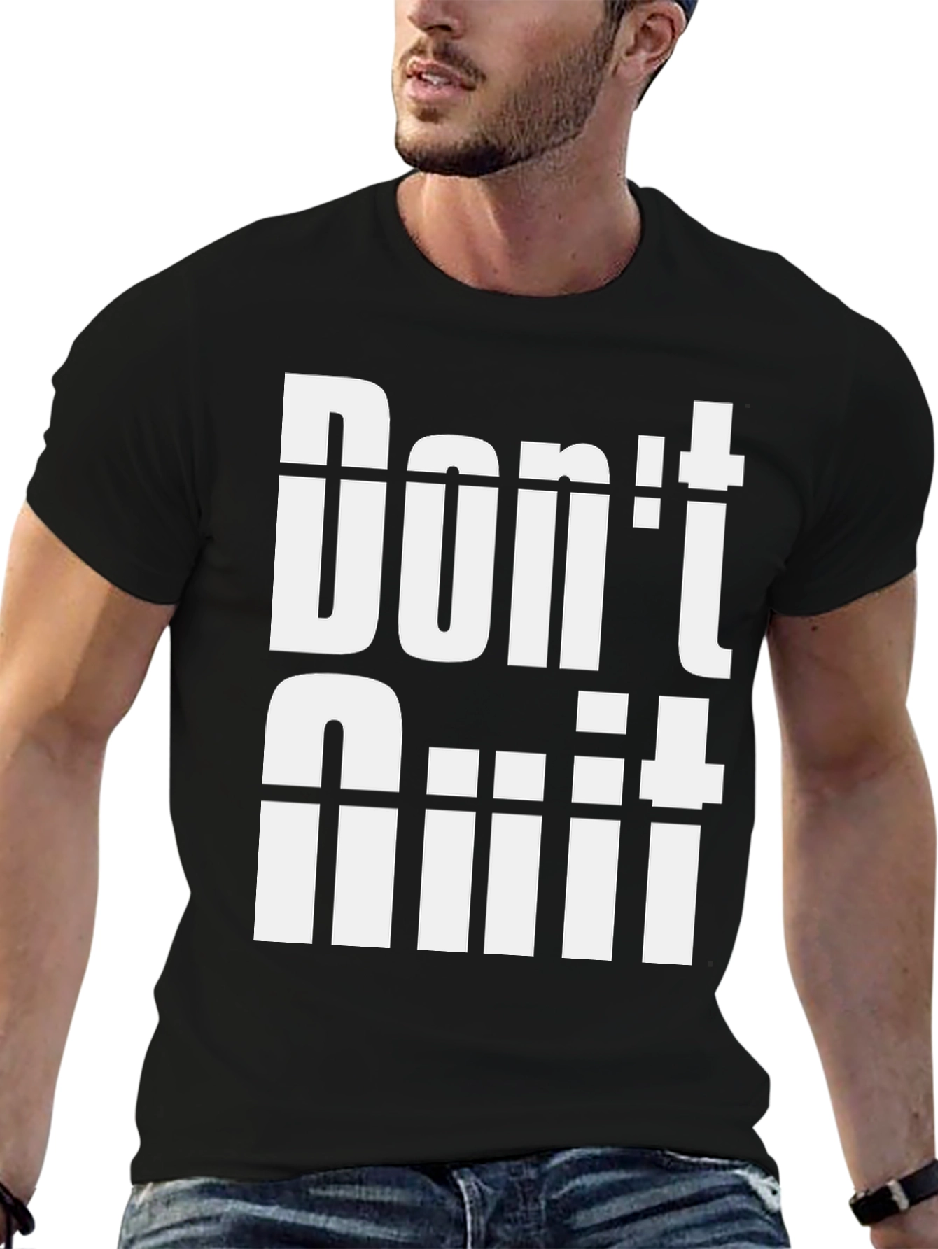 Black Don't Quit Graphic T-Shirt - Motivational Tee view 6