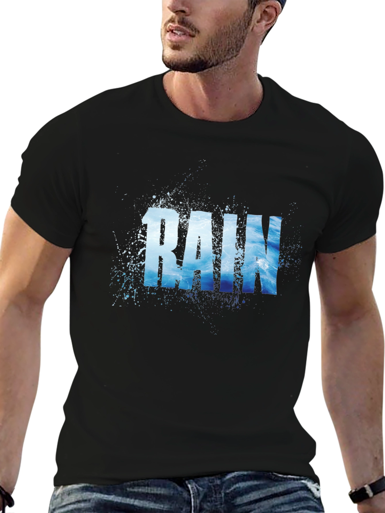 Black Rain Graphic T-Shirt - Black view 6