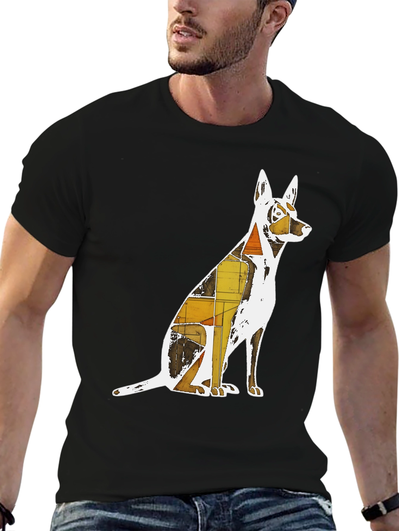 Black Abstract Dog Graphic T-Shirt - Stylish Unisex Tee view 6