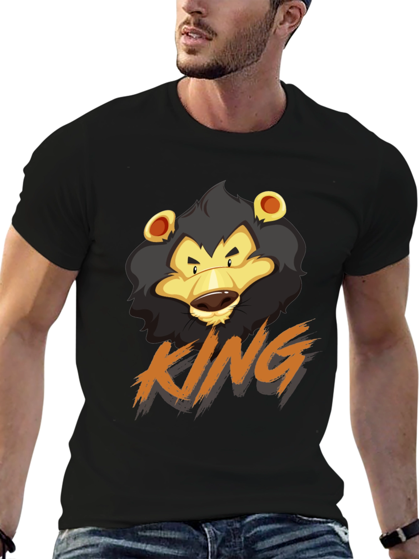Black Lion King Graphic Tee - Cool Casual Style view 6