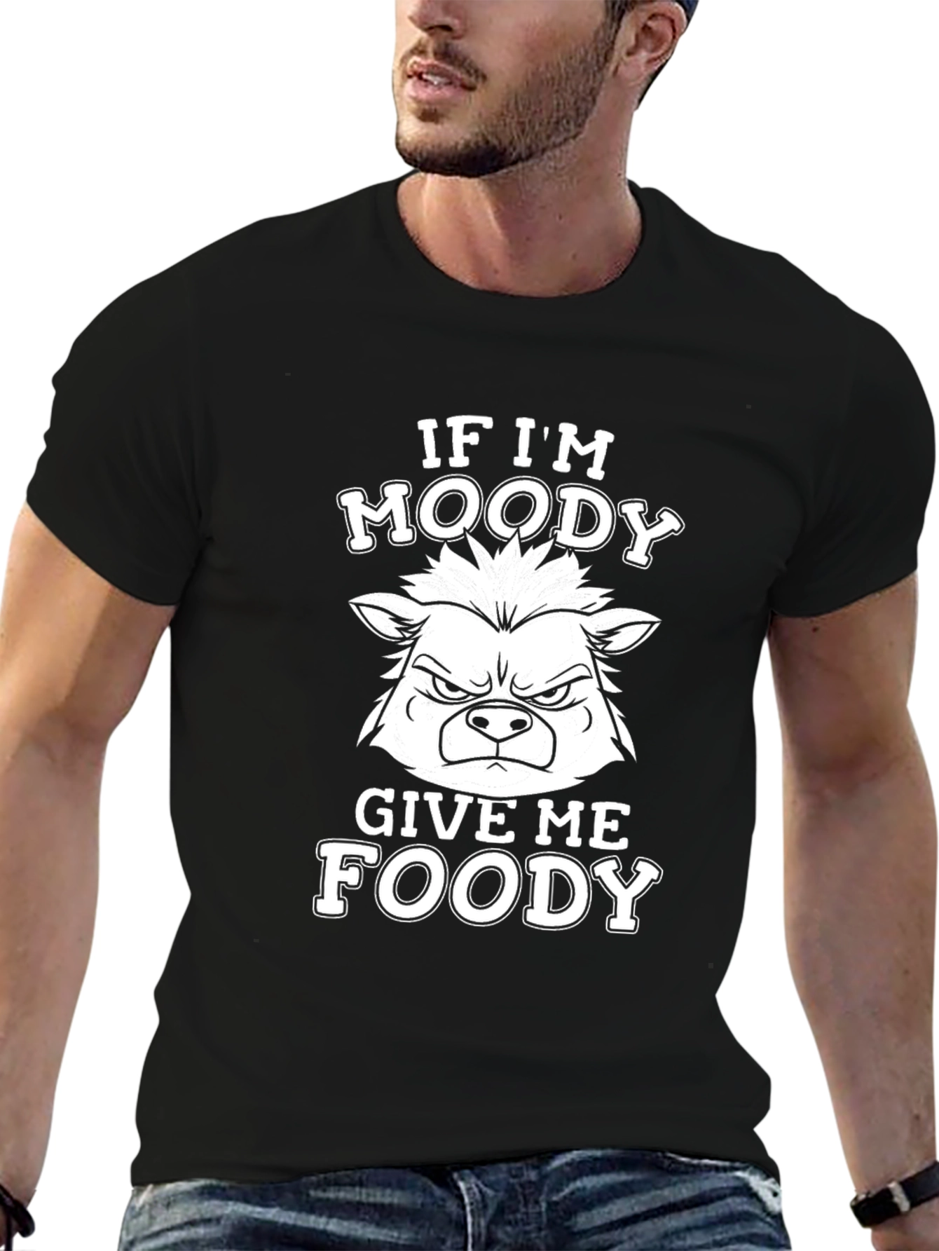 Black Moody Grinch Style Graphic T-Shirt - Food Lover Tee view 6