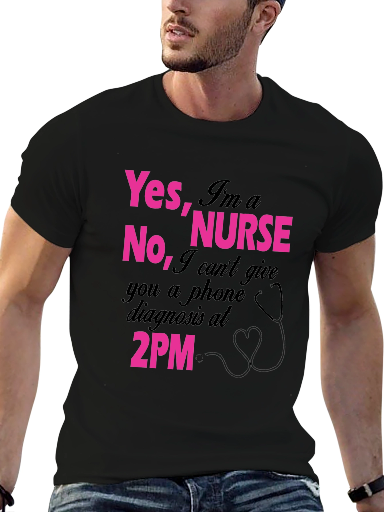 Black Yes I'm a Nurse T-Shirt - Funny 2PM Quote! view 6
