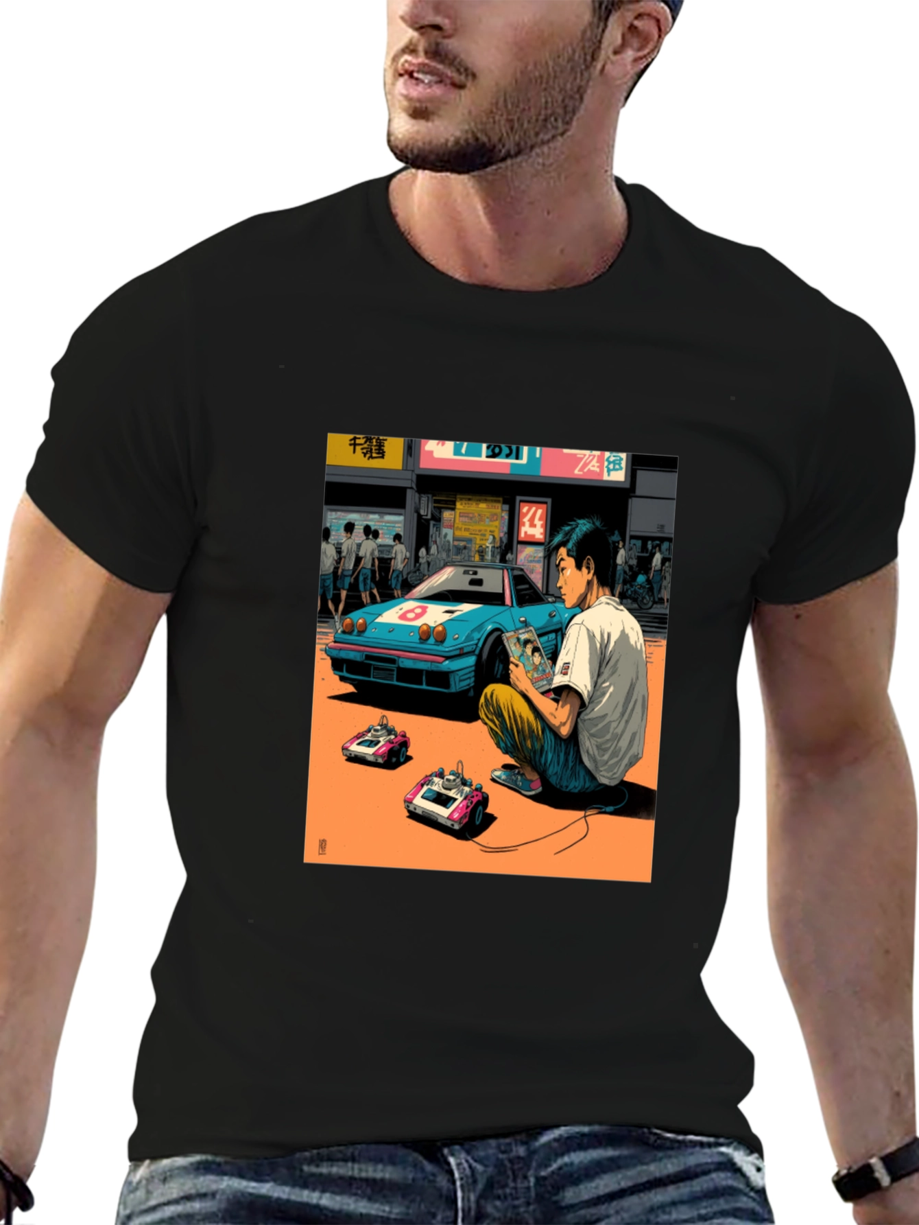 Black Retro Gaming T-Shirt view 6