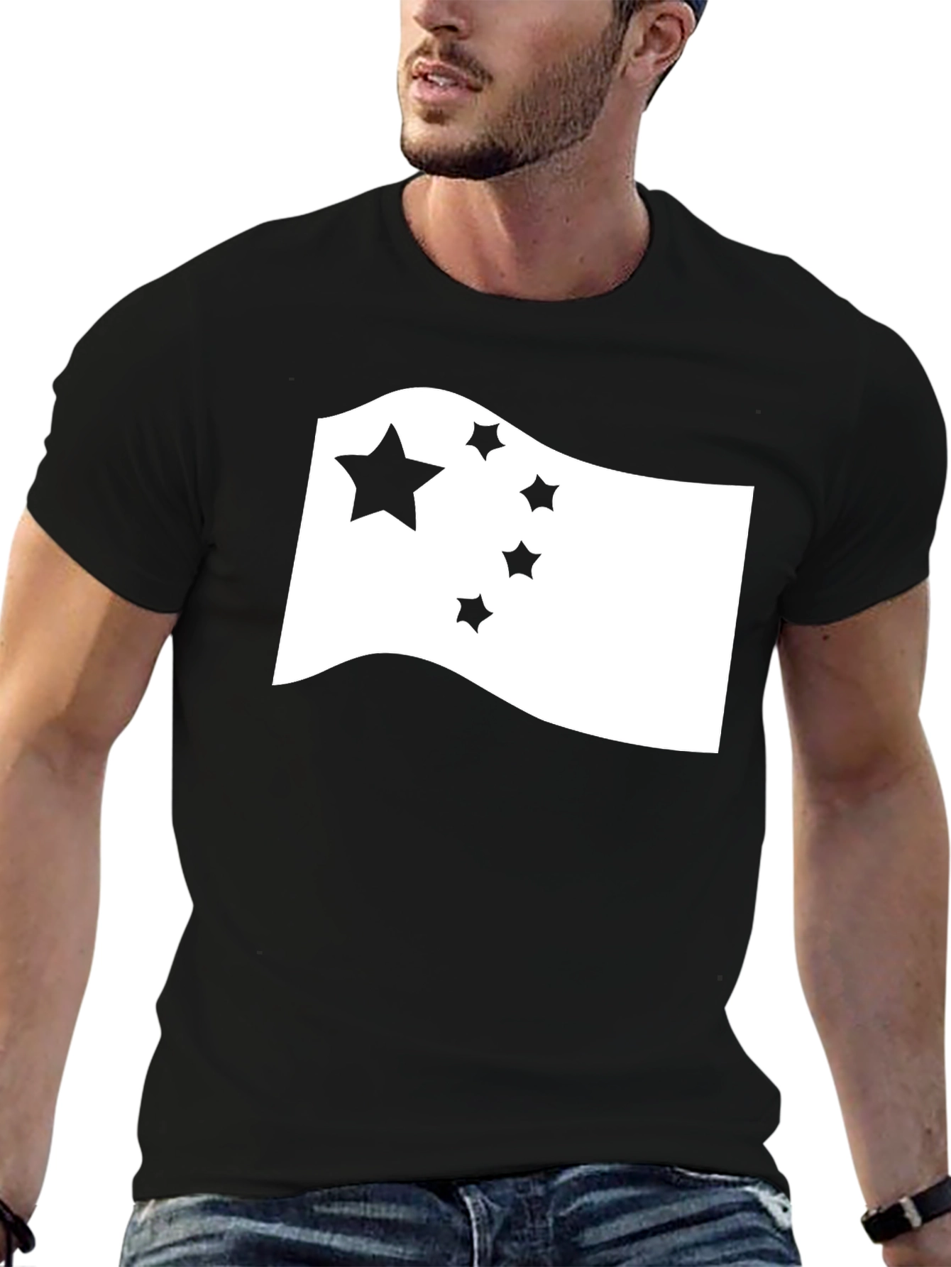 Black China Flag Graphic Tee - Stylish Cotton T-Shirt view 6