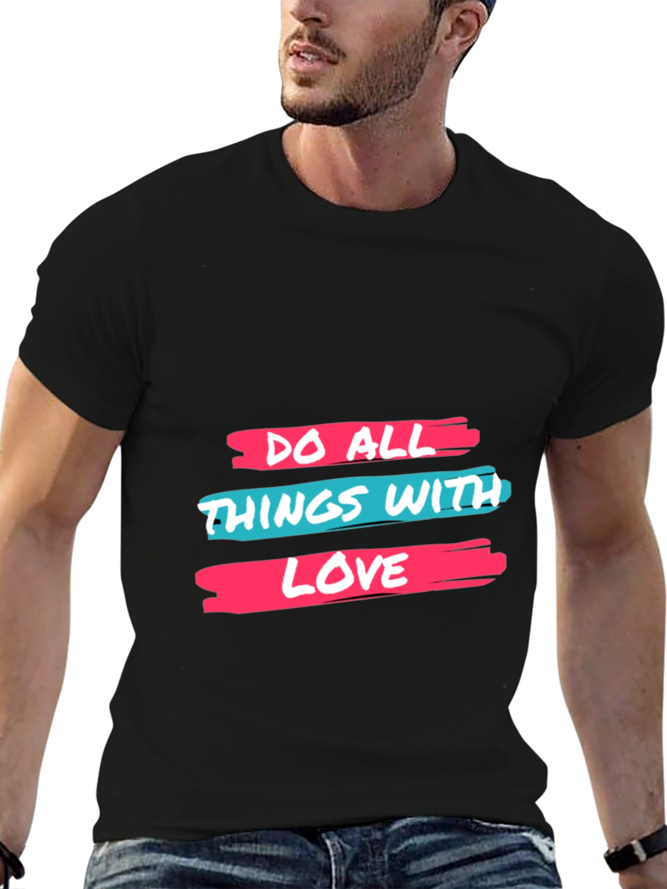 Black Do All Things With Love Black Tee view 6