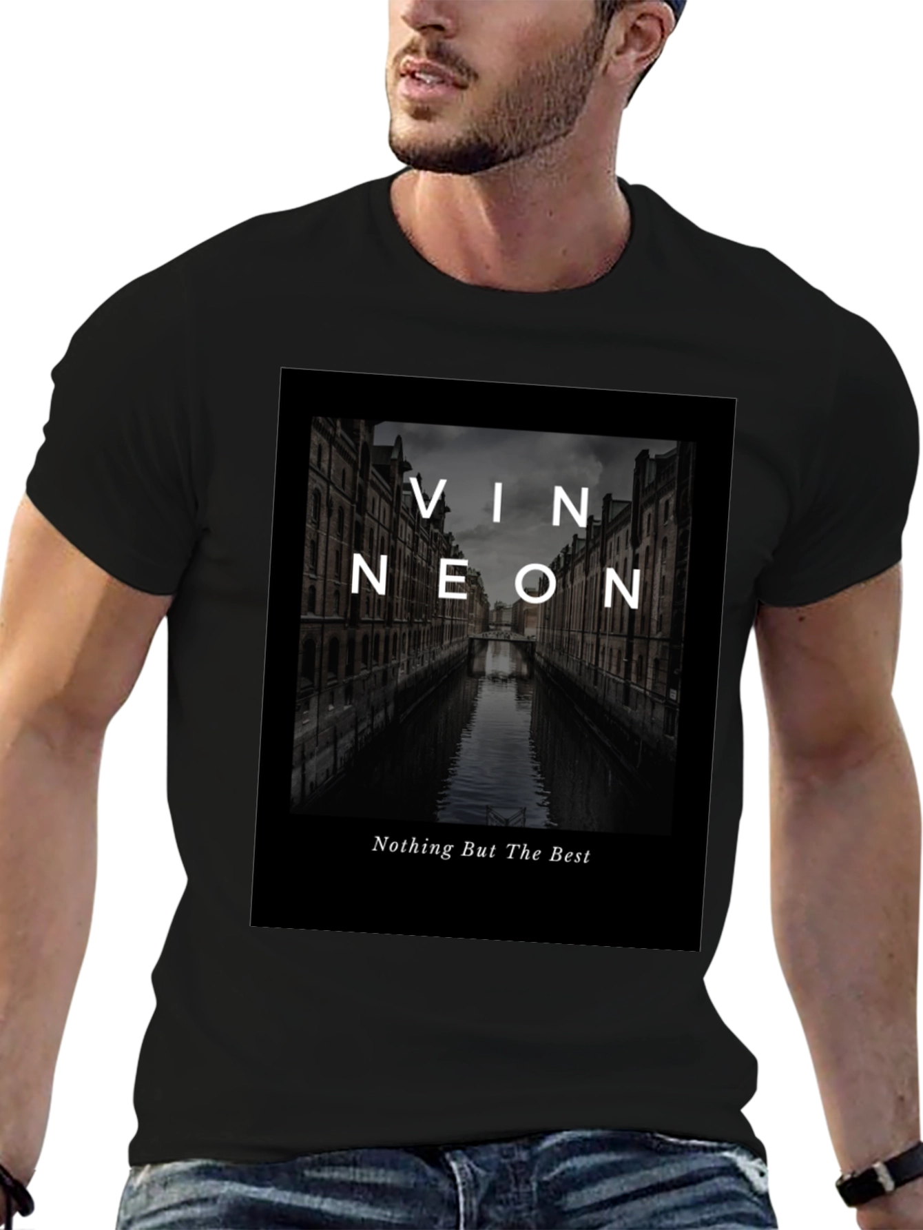 Black Vin Neon Graphic T-Shirt - Best Quality view 6