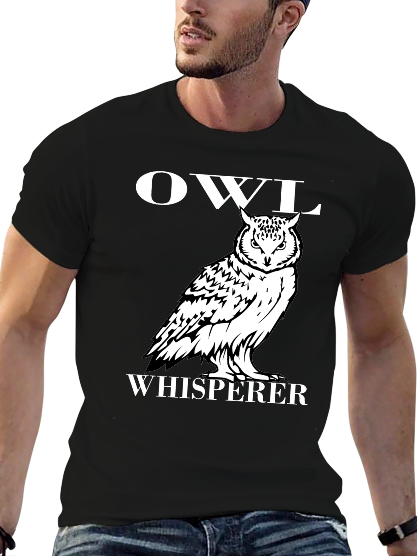 Black Owl Whisperer Graphic T-Shirt view 6