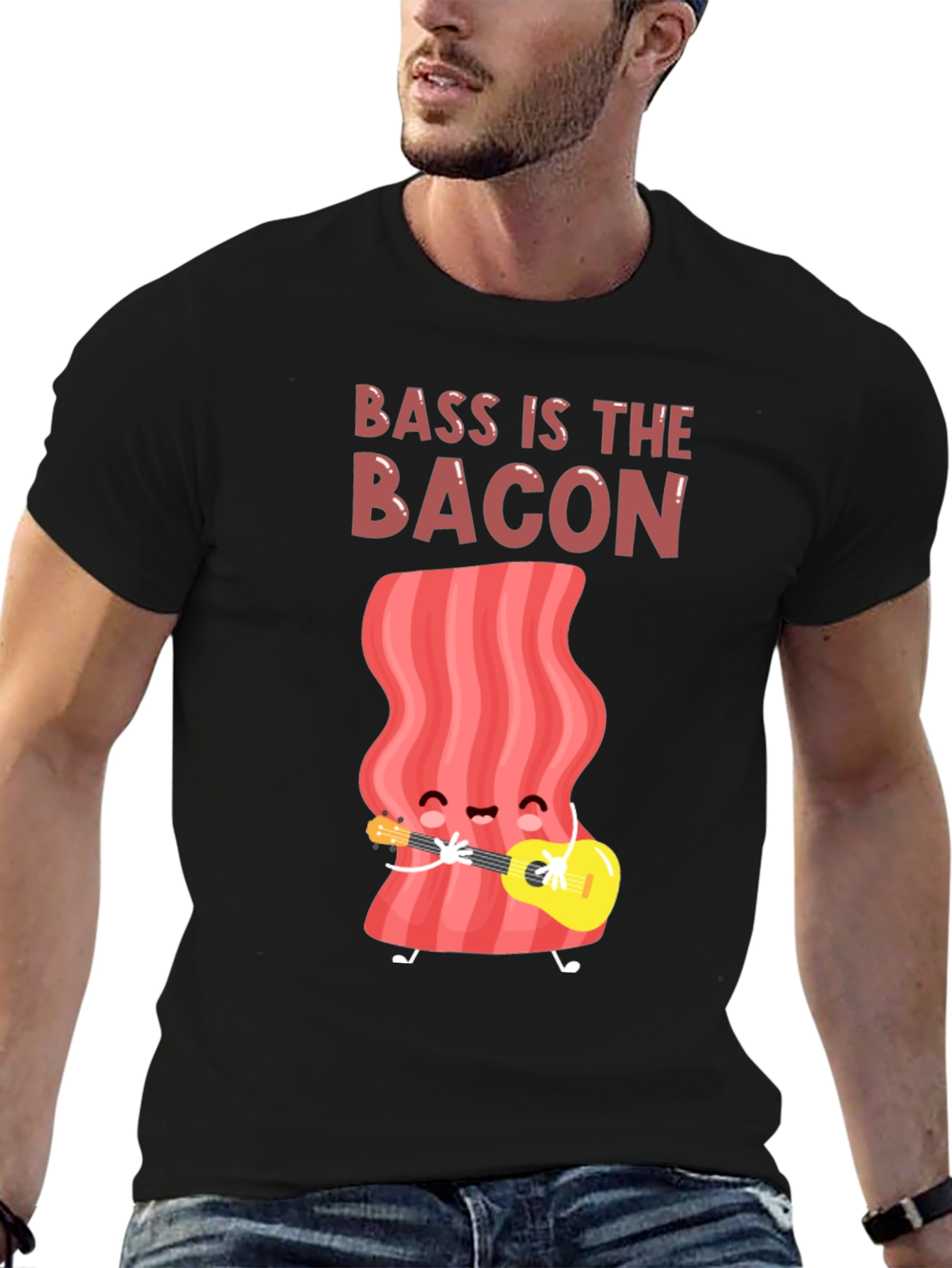 Black Bass is the Bacon Graphic T-Shirt view 6