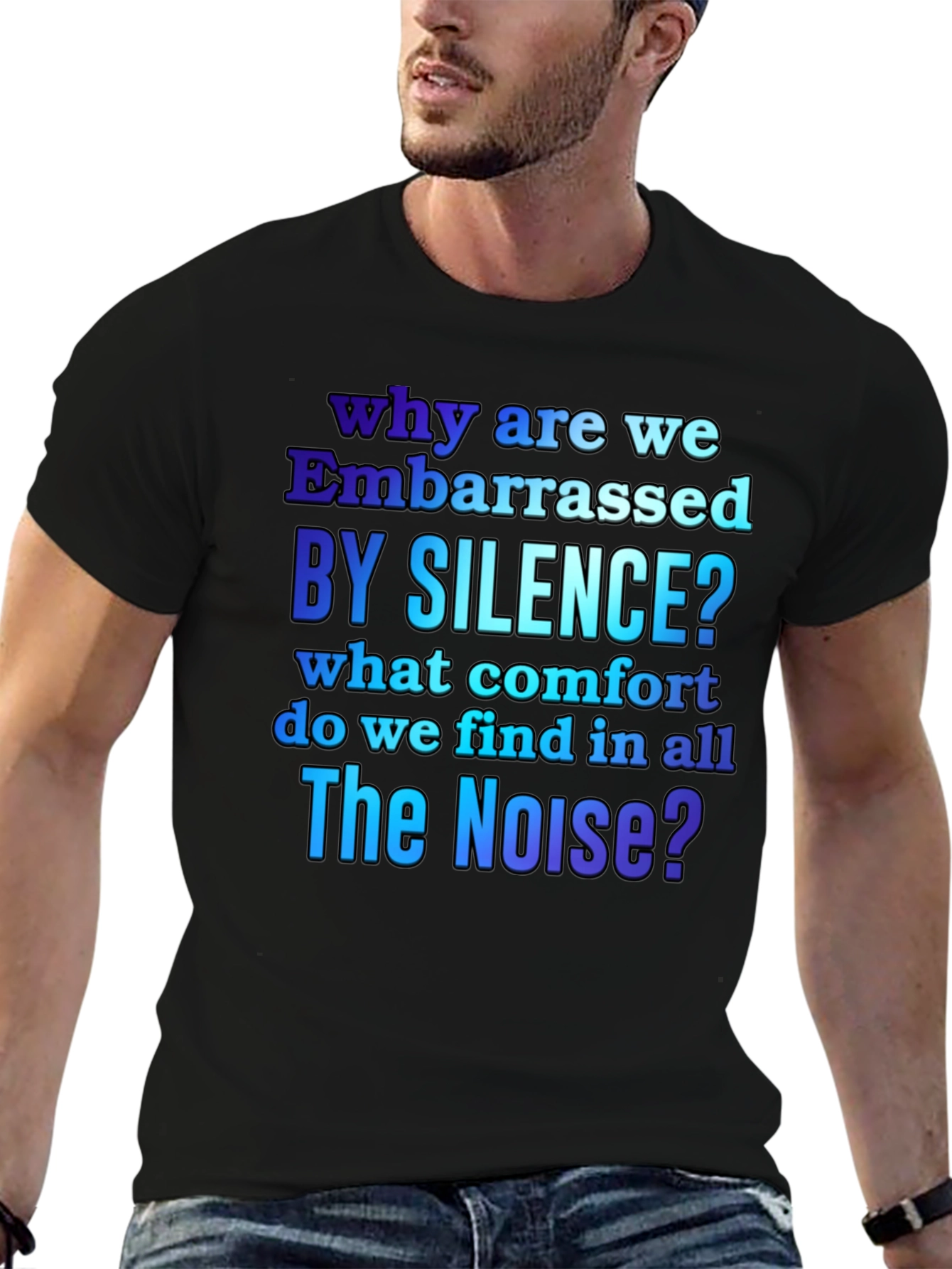 Black Embarrassed by Silence Graphic T-Shirt view 6