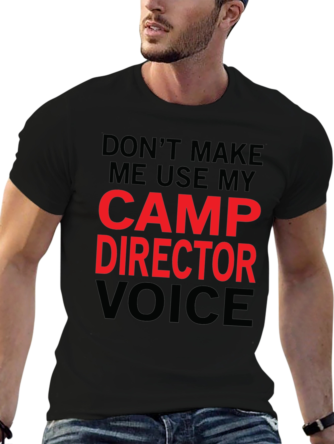 Black Camp Director T-Shirt - Funny Camping Gift view 6