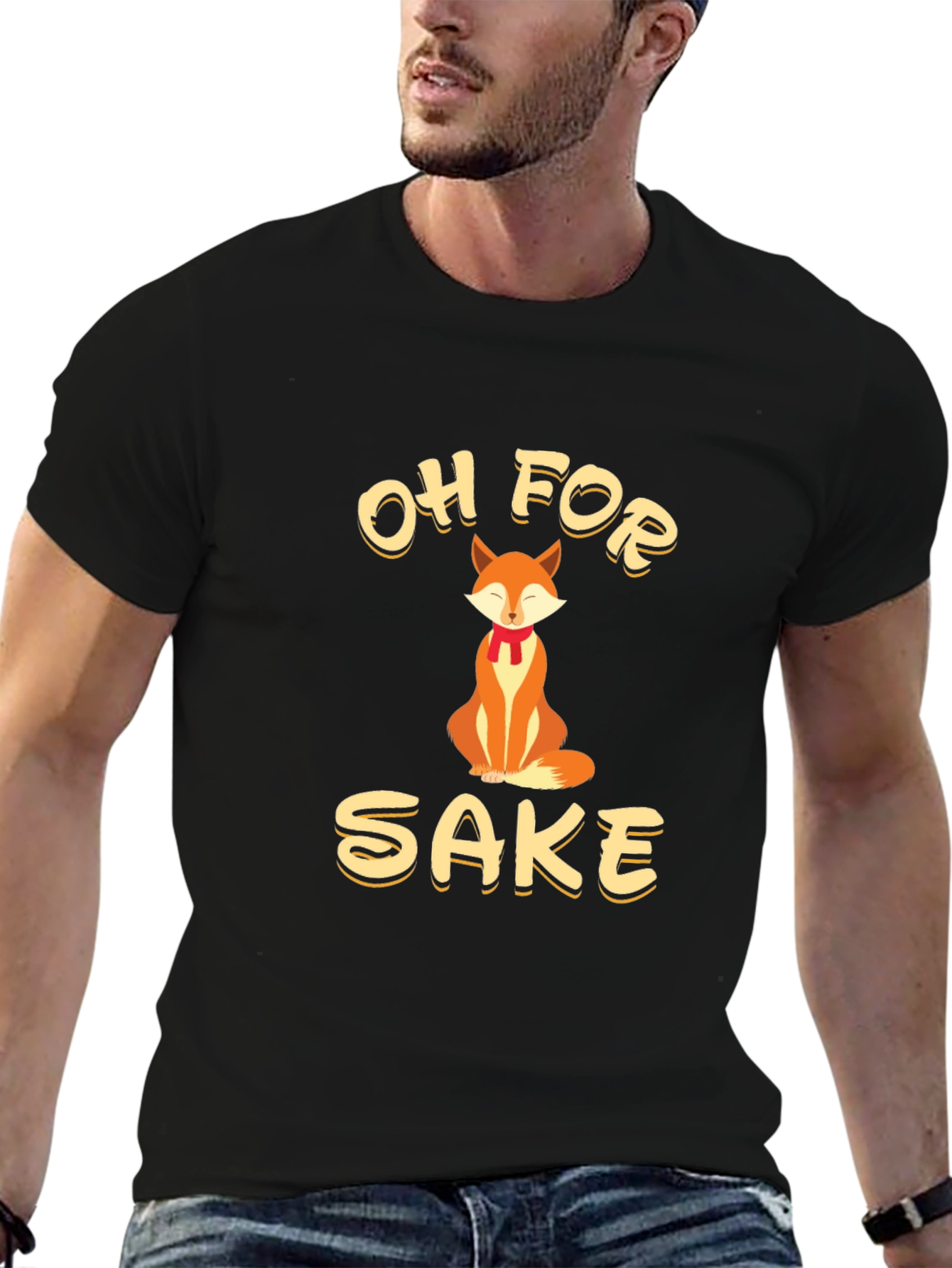 Black Oh For Fox Sake - Funny Graphic Tee view 6