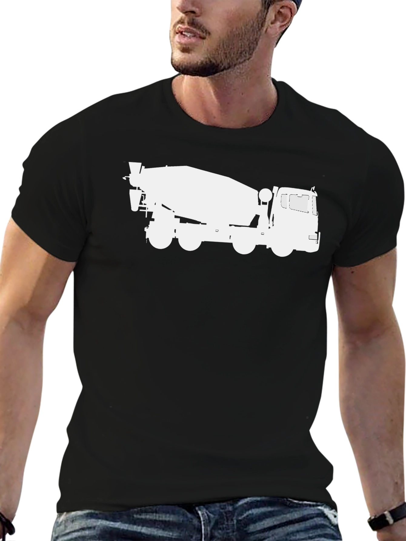 Black Concrete Truck Graphic Tee - Black view 6