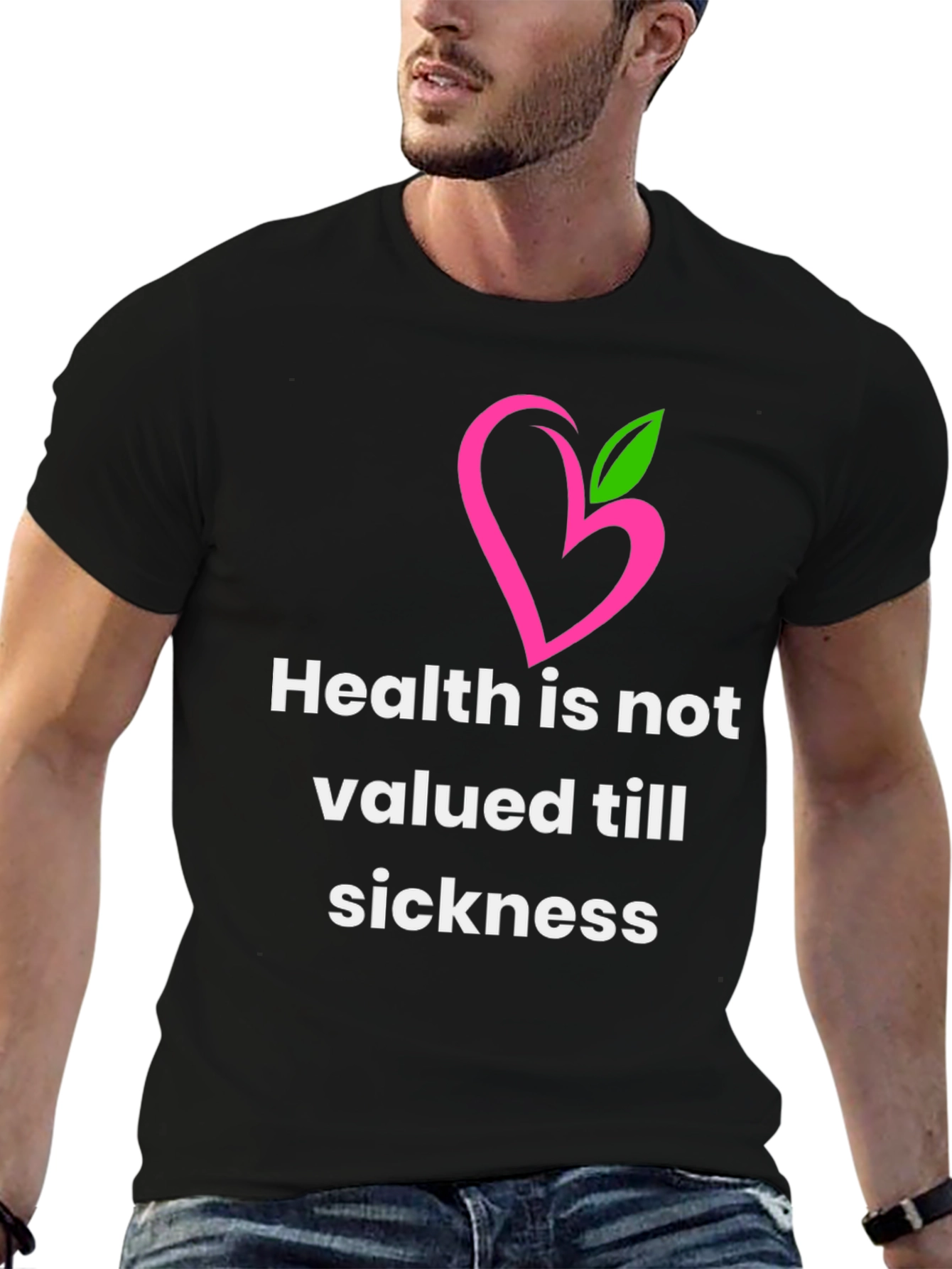 Black Health Quote Graphic Tee - Stylish & Meaningful view 6