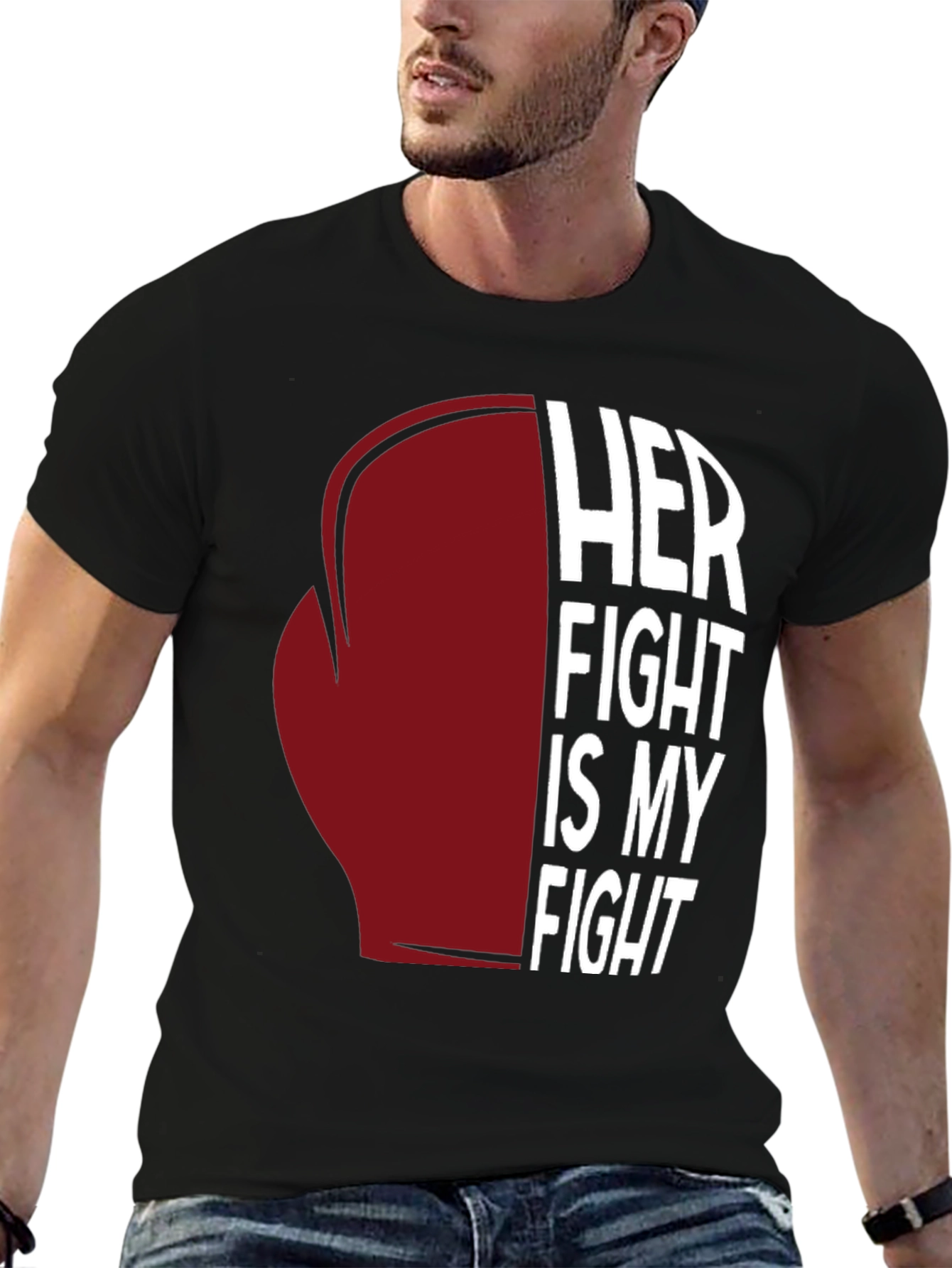 Black Her Fight Is My Fight Graphic Tee view 6