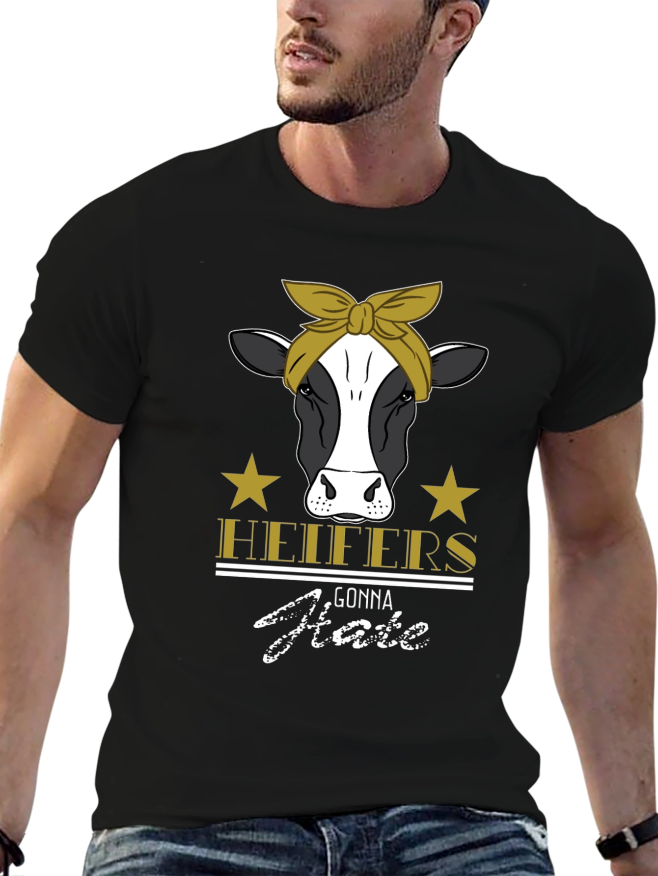 Black Heifers Gonna Hate Graphic T-Shirt - Black Cotton view 6