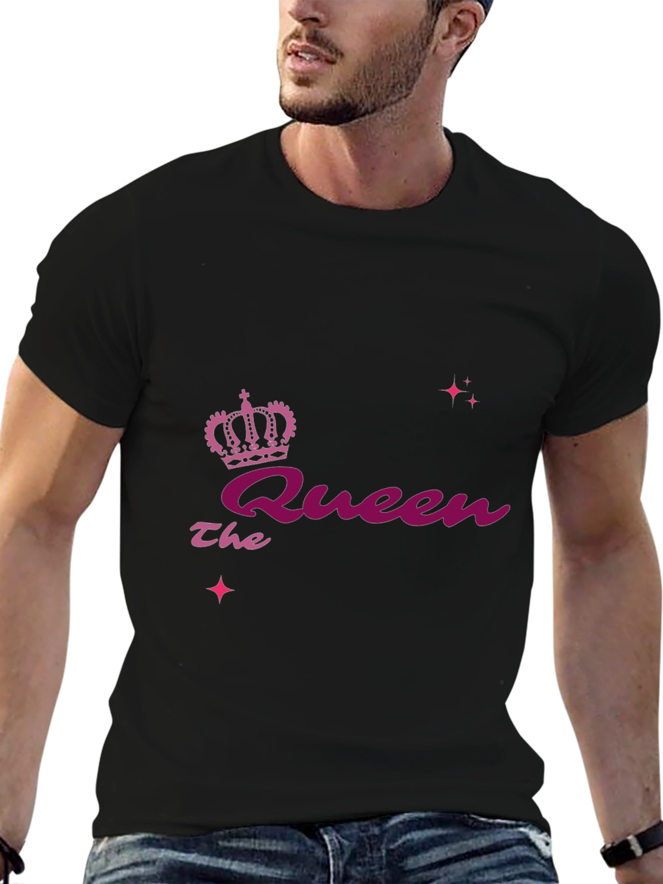 Black The Queen Graphic Black T-Shirt view 6