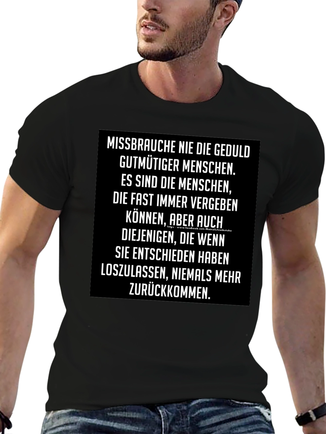 Black Men's Graphic T-Shirt - German Quote view 6