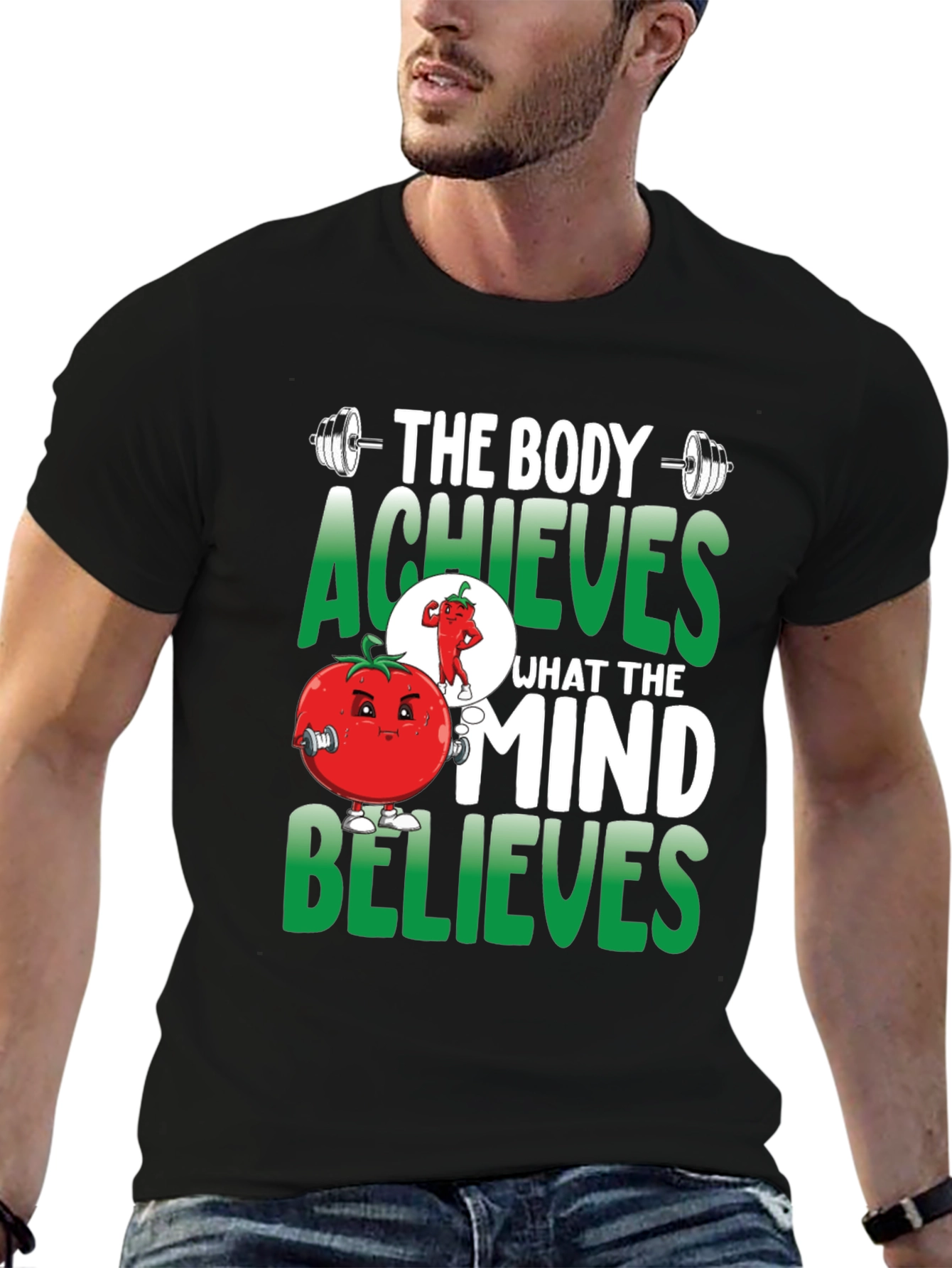 Black Body Achieves Mind Believes T-Shirt view 6