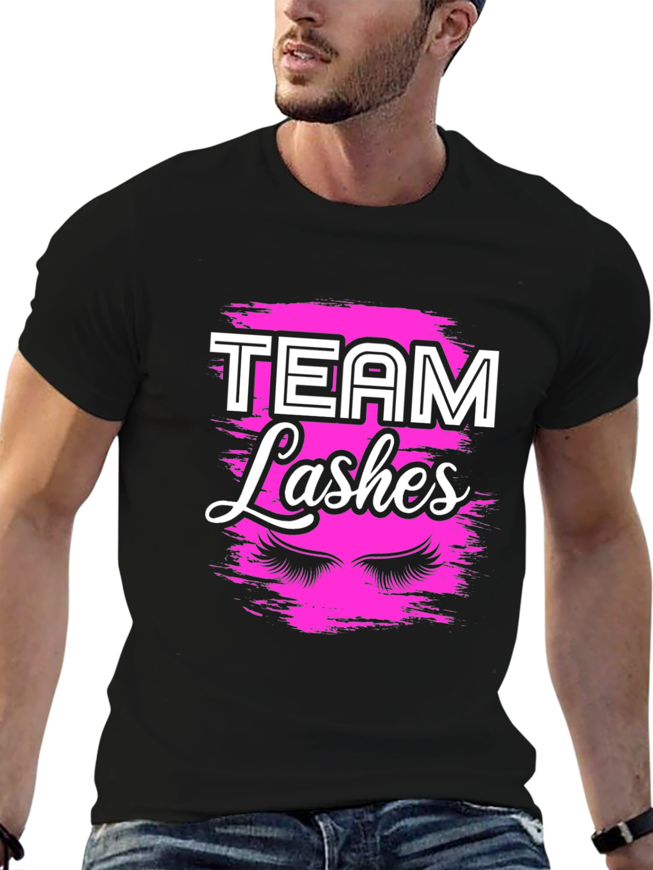 Black Team Lashes Graphic T-Shirt - Beauty Squad Tee view 6