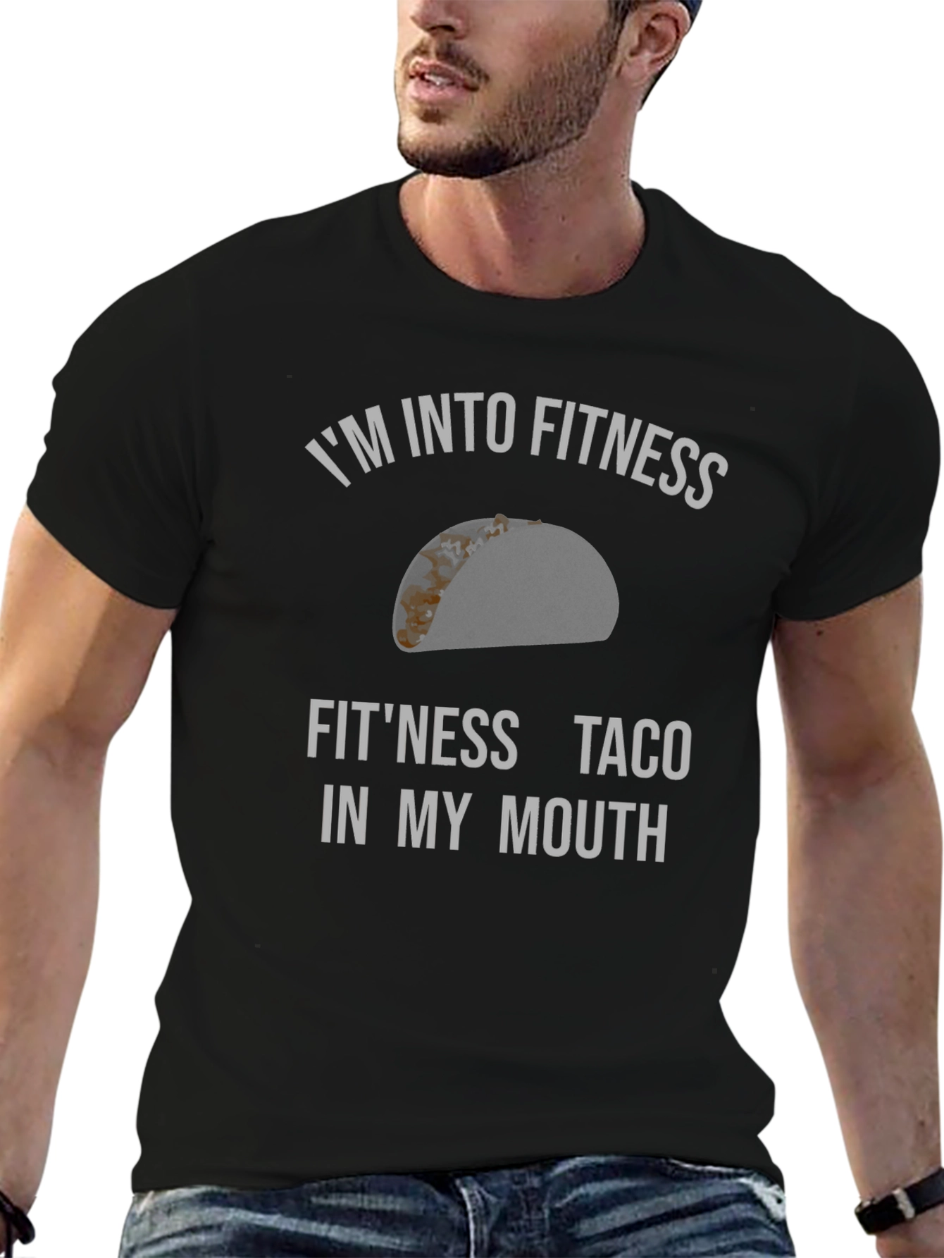 Black Fitness Taco T-Shirt Funny Gym Workout Tee view 6