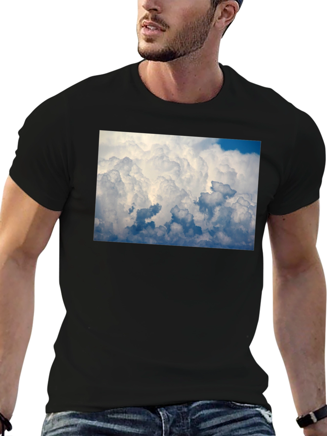Black Cloudscape Graphic Tee - Men's Black T-Shirt view 6