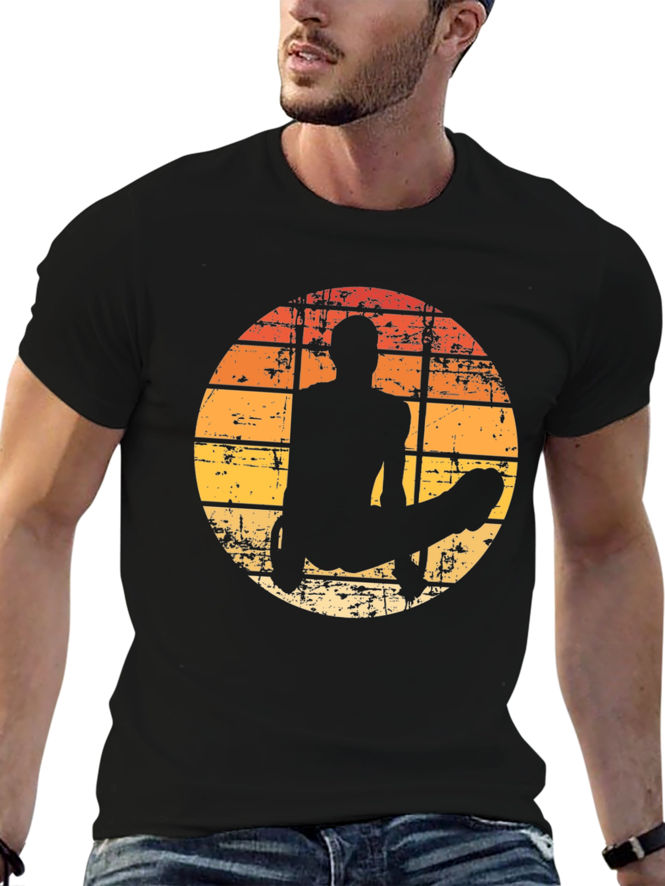 Black Retro Gymnast Graphic T-Shirt view 6