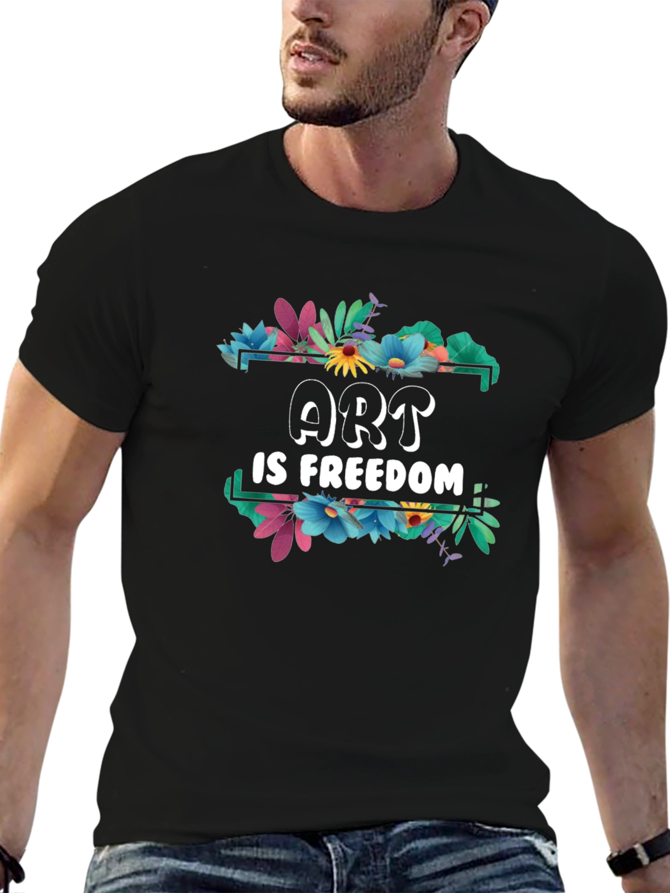 Black Art is Freedom Floral Graphic Tee view 6