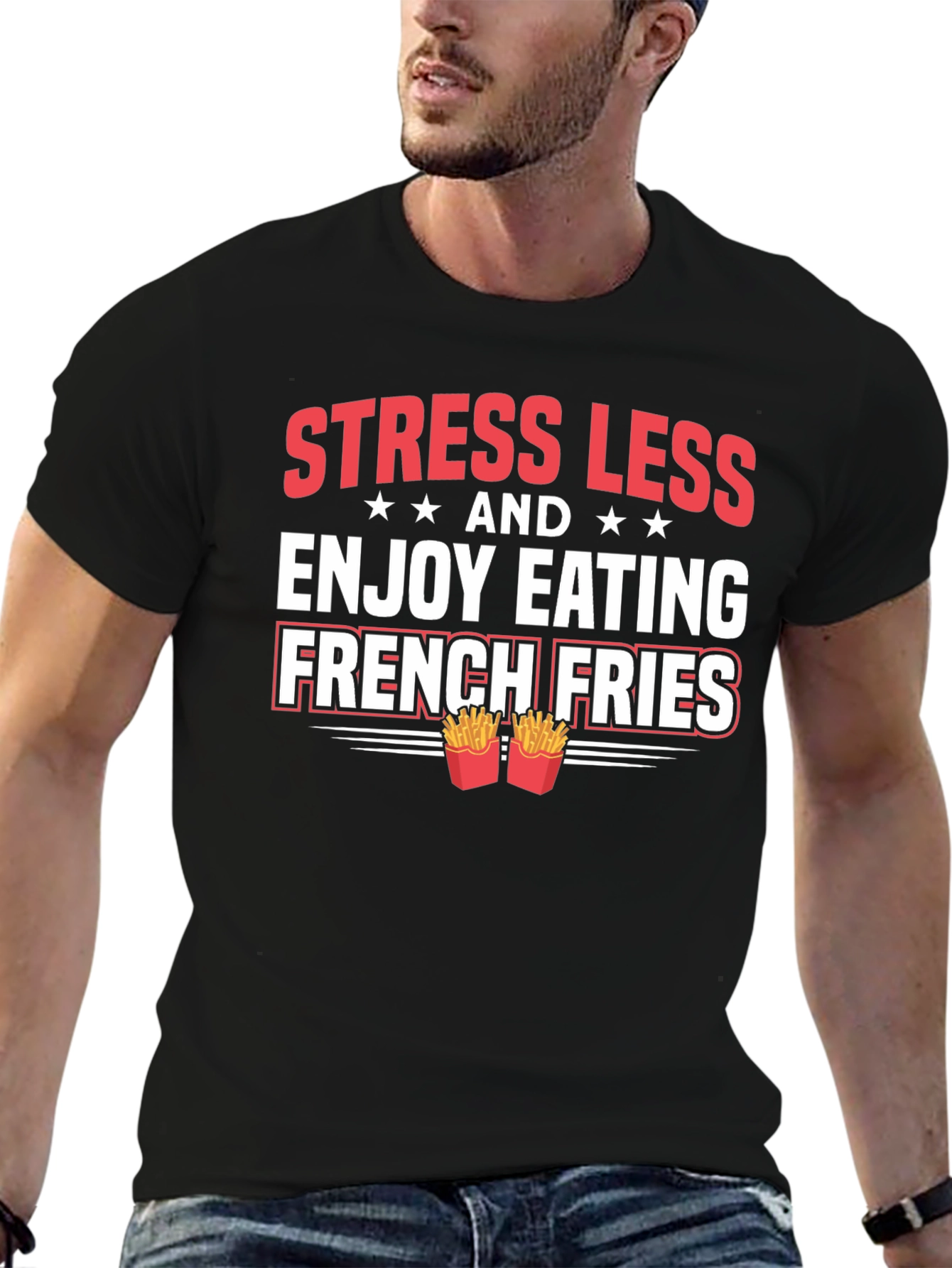 Stress Less French Fries Graphic Tee - 6
