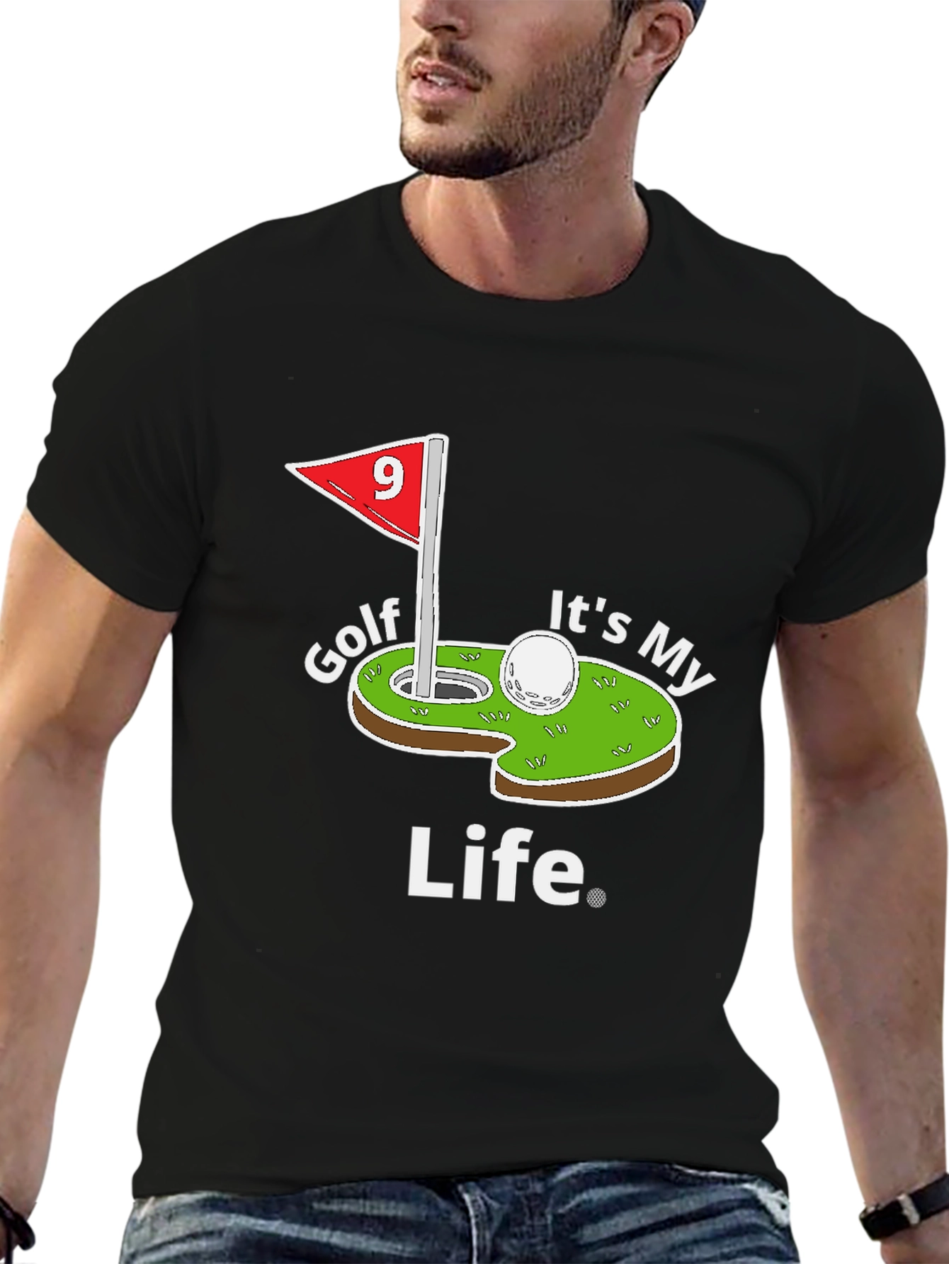 Black Golf It's My Life Black T-Shirt view 6