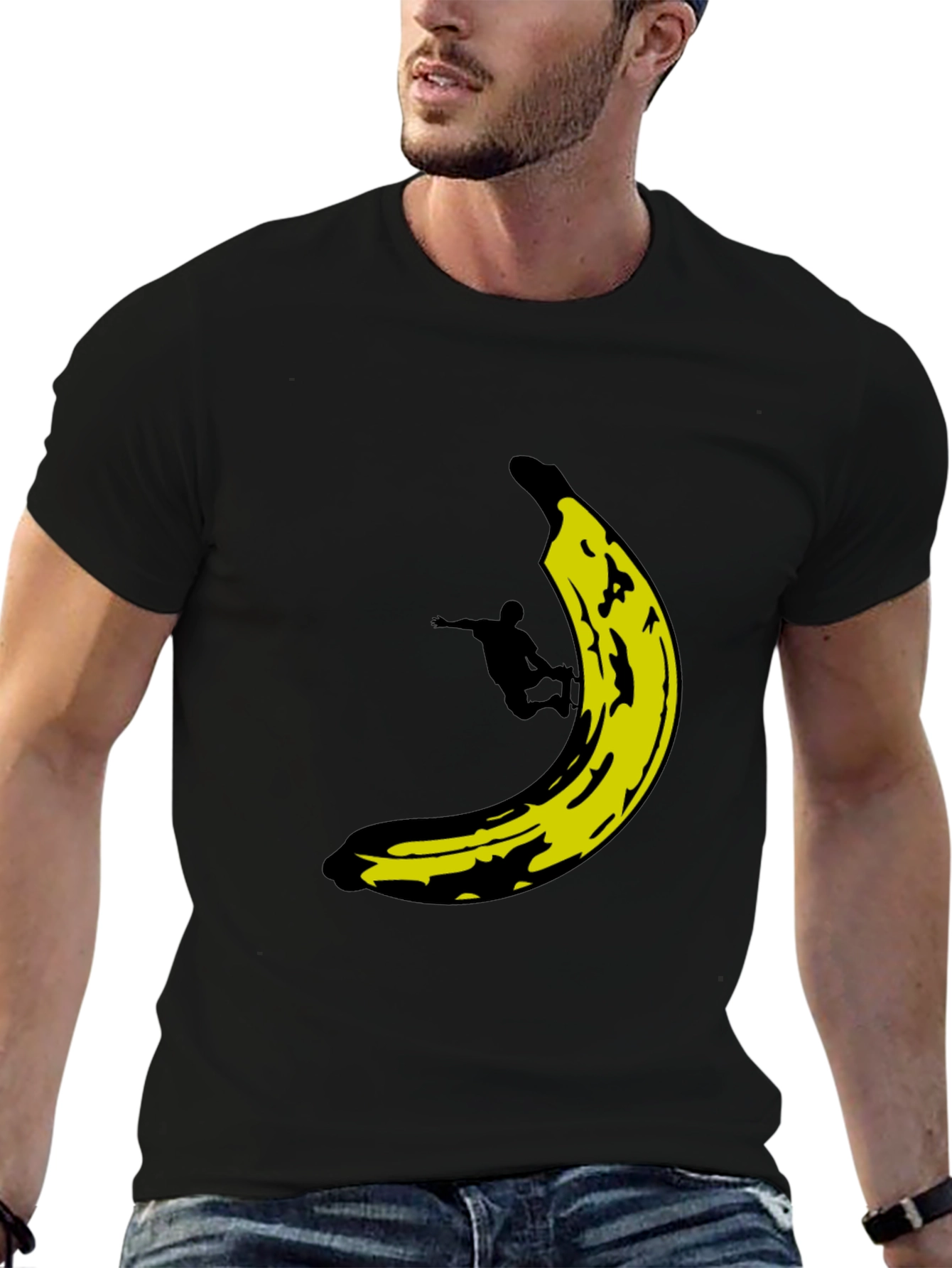 Black Banana Skater Graphic Tee - Black Cotton T-Shirt view 6